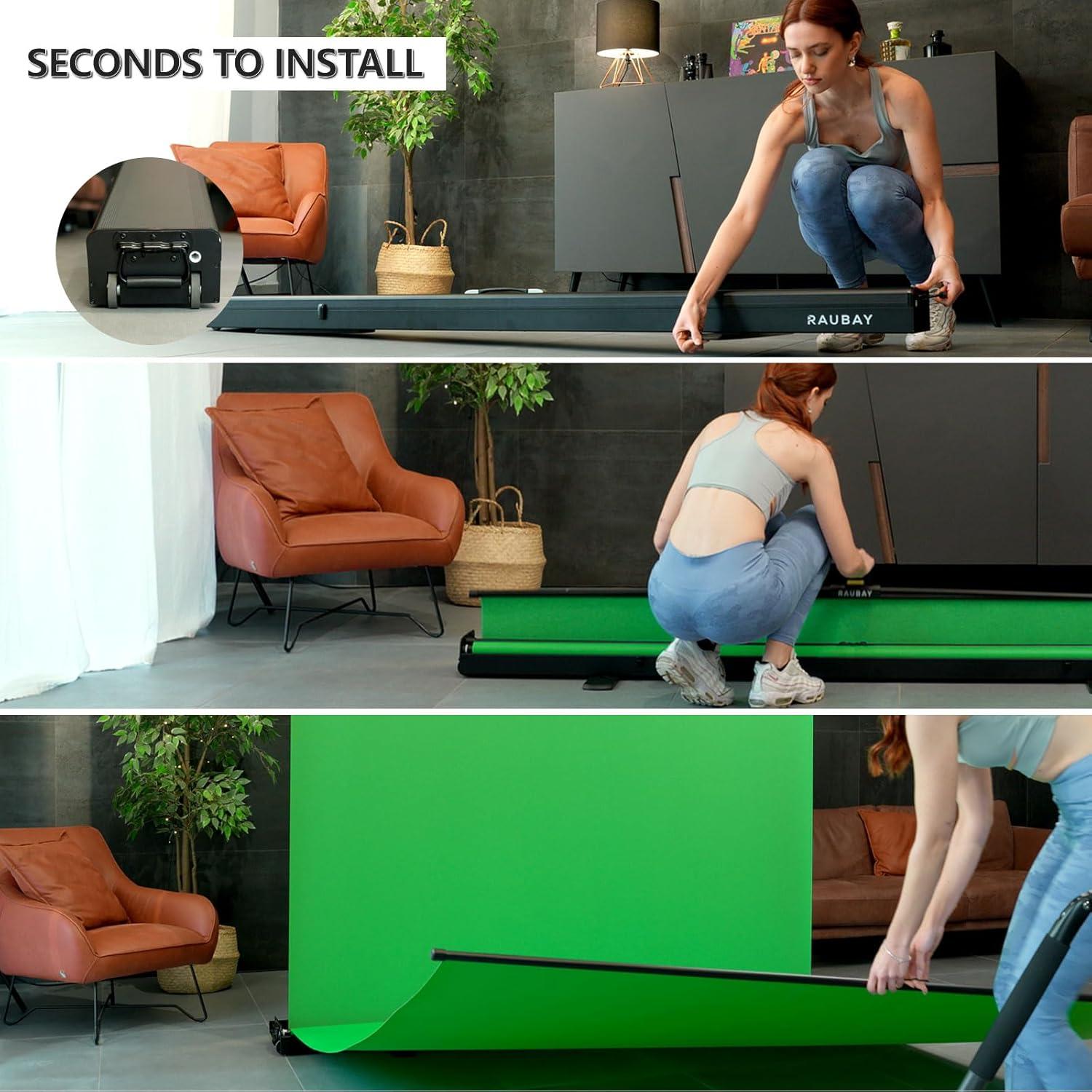 Pantalla Verde Plegable RAUBAY 2.13x2.13m Chroma Key Portátil