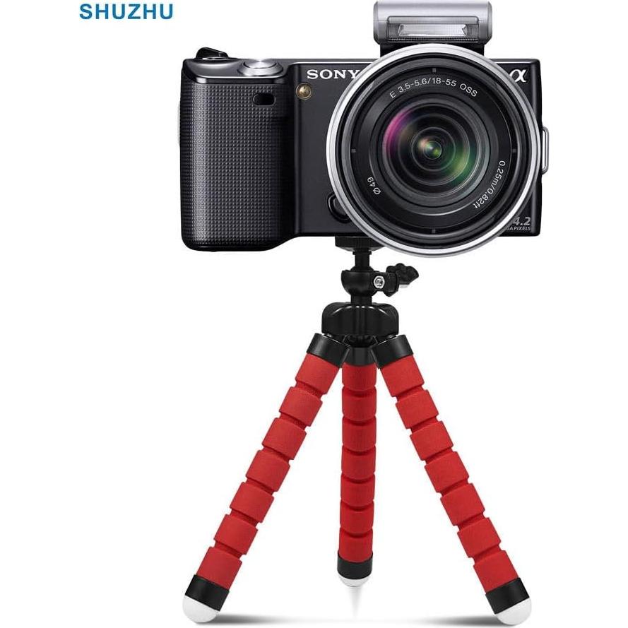 Trípode flexible portátil Shuzhu rojo para smartphone y cámara