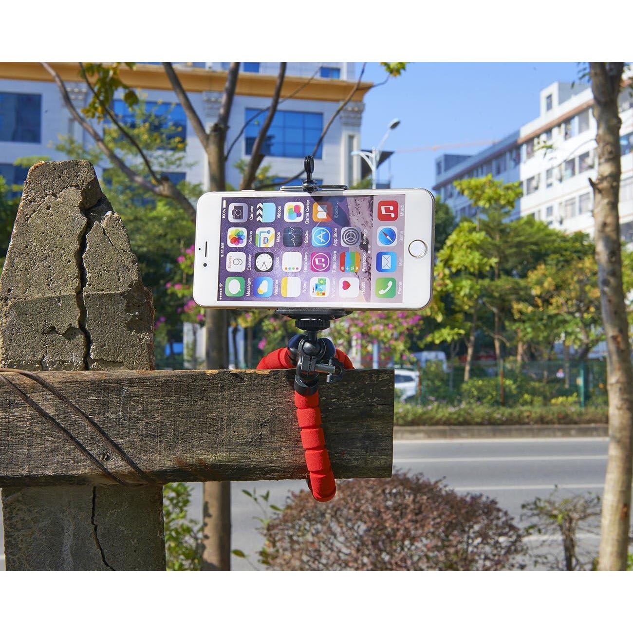 Trípode flexible portátil Shuzhu rojo para smartphone y cámara