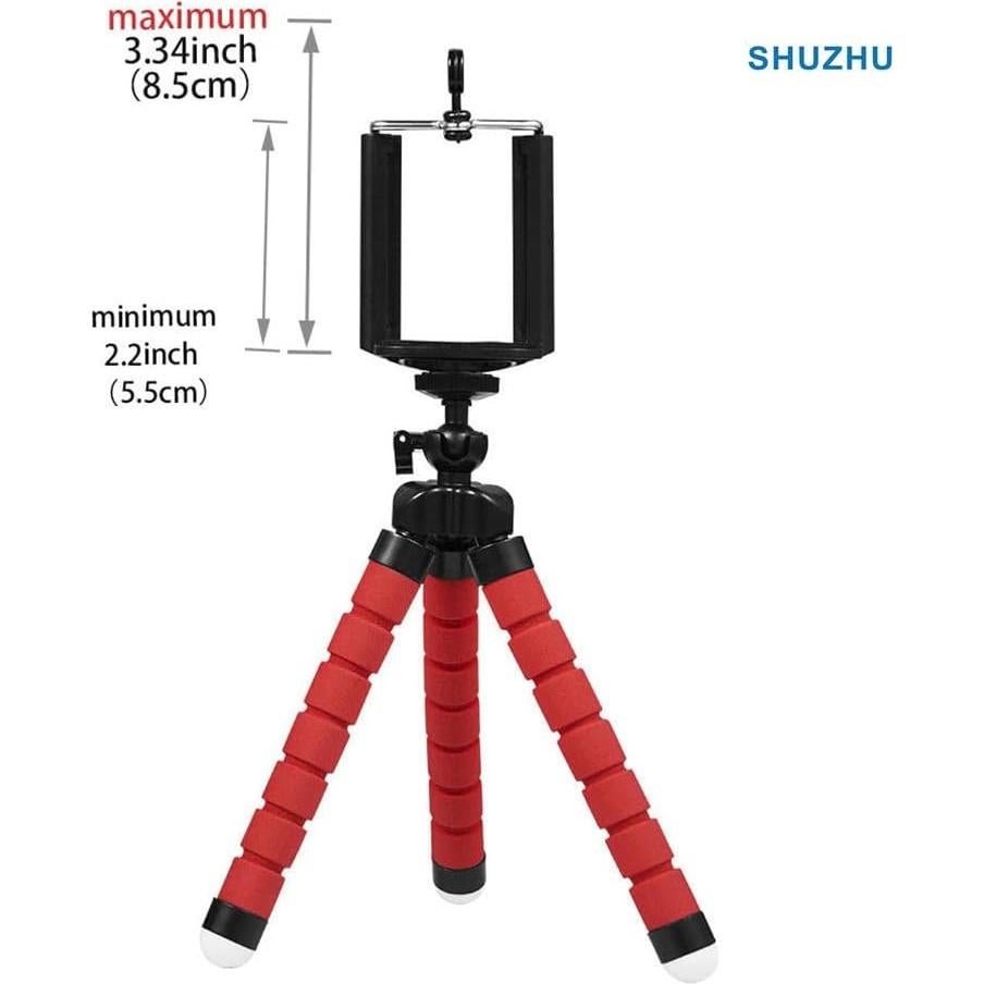 Trípode flexible ajustable Shuzhu para celular y cámara roja