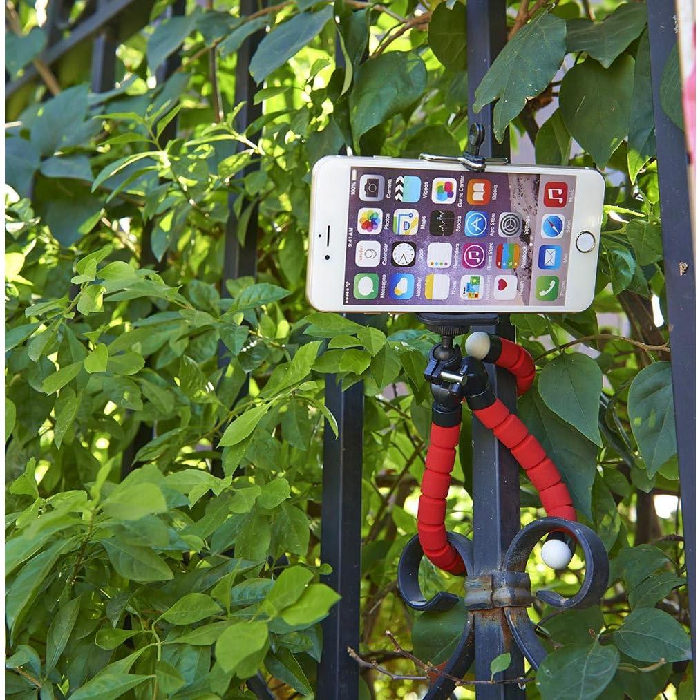 Trípode flexible ajustable Shuzhu para celular y cámara roja