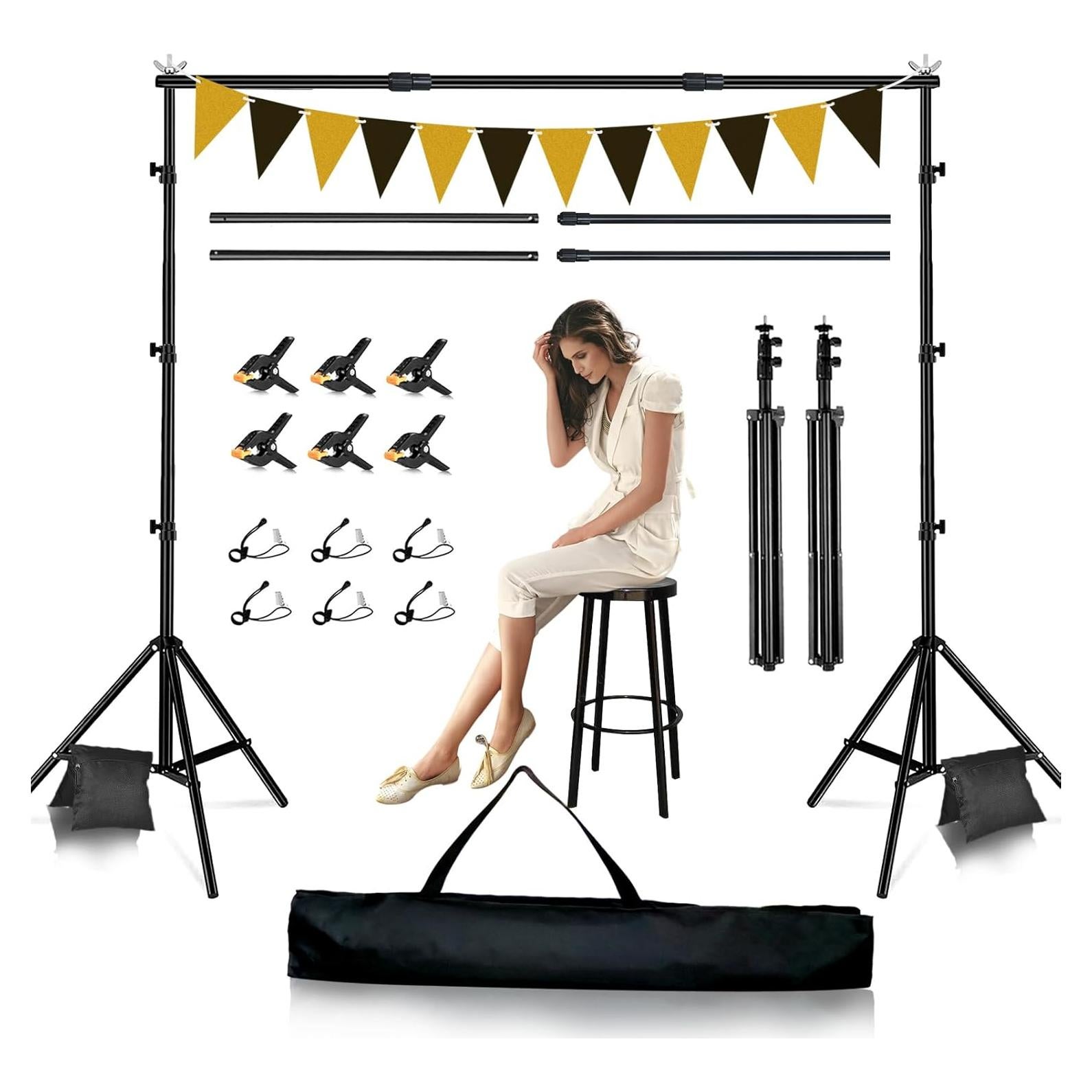 Soporte de Fondo Ajustable LOOWVY 2.6x3.0m para Fotografía