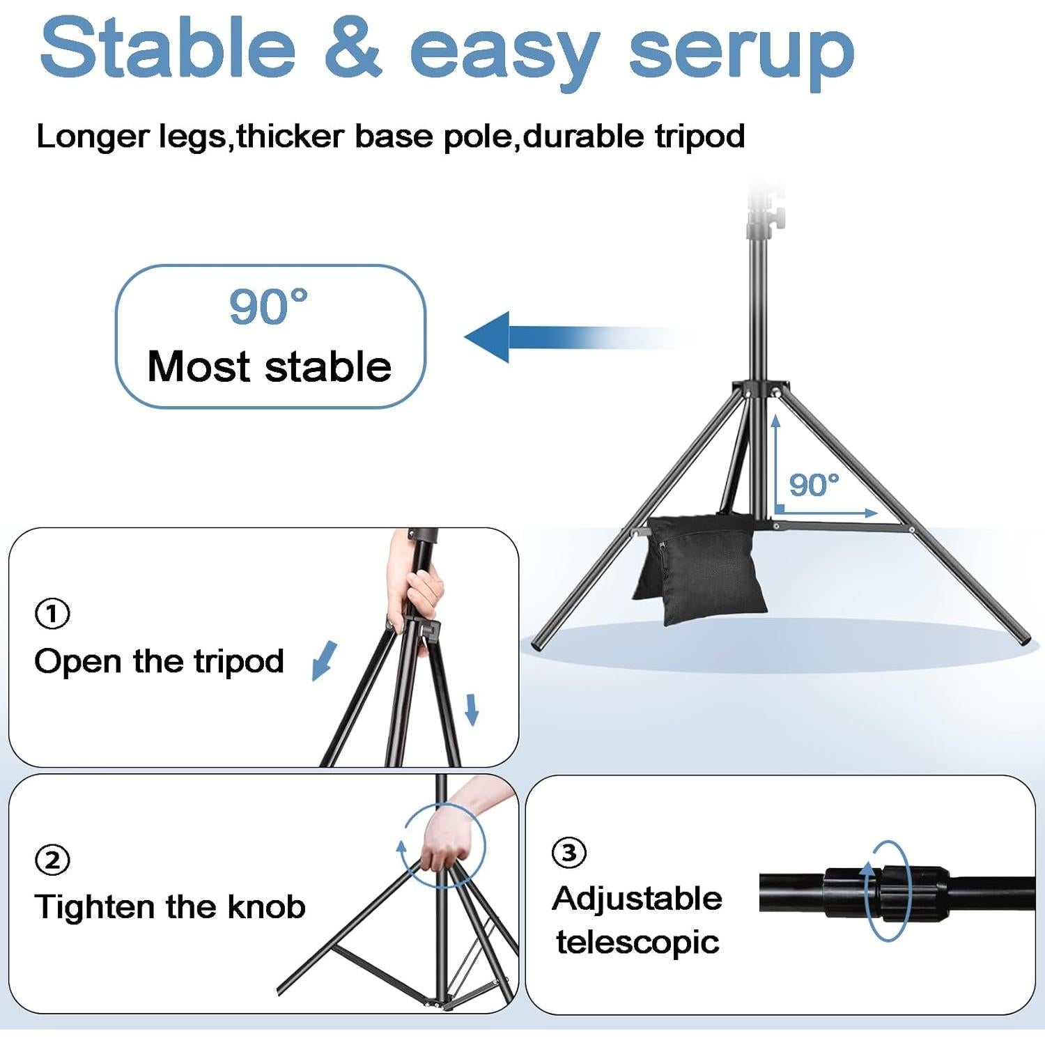 Soporte de Fondo Ajustable LOOWVY 2.6x3.0m para Fotografía