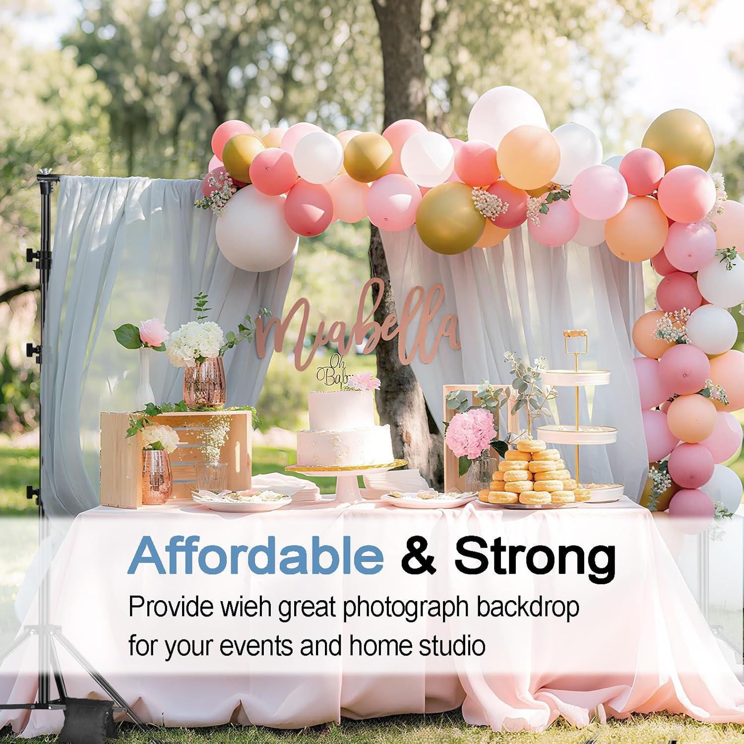 Soporte de Fondo Ajustable LOOWVY 2.6x3.0m para Fotografía