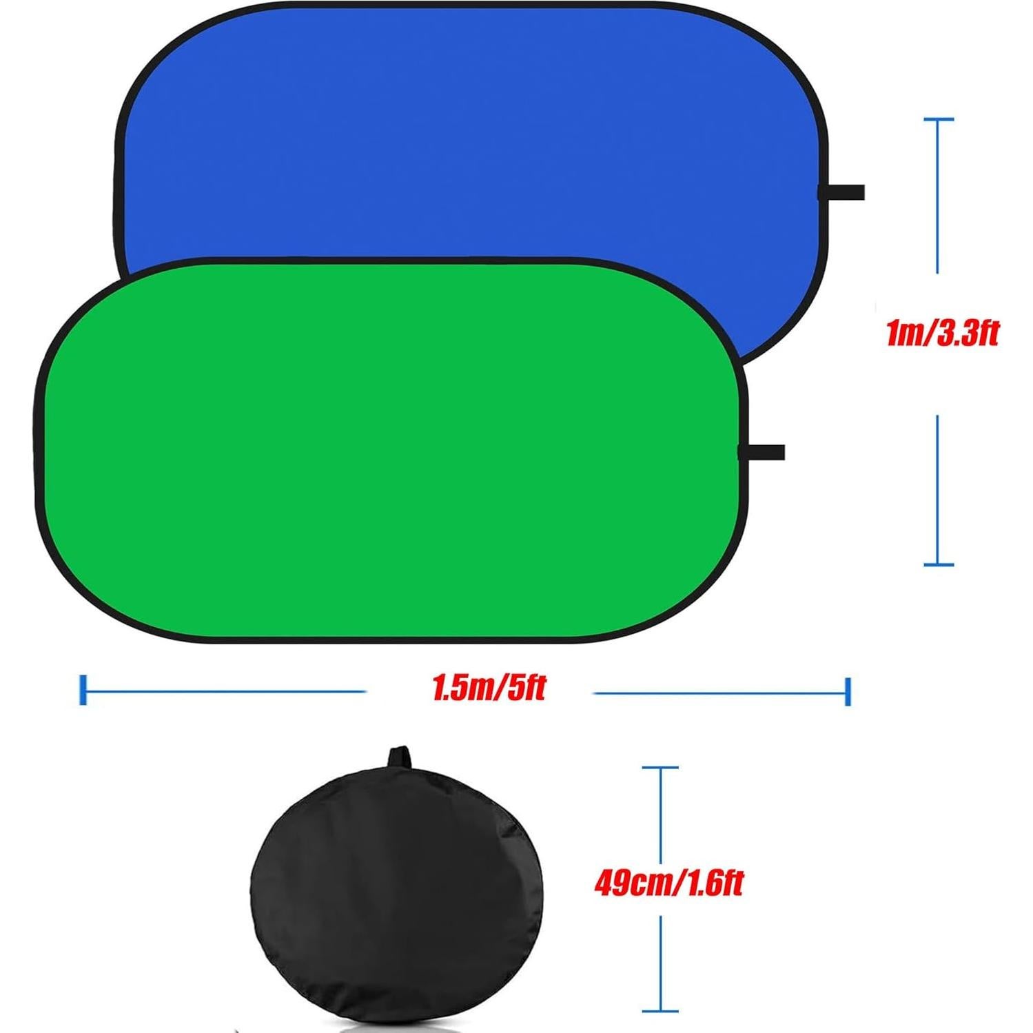 Fondo Chromakey Verde Azul 1x1.5m con Soporte 190cm YUOCU