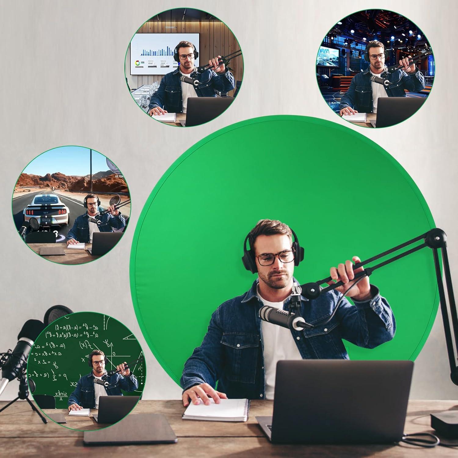 Fondo de Pantalla Verde y Azul Portátil Heorryn 150cm