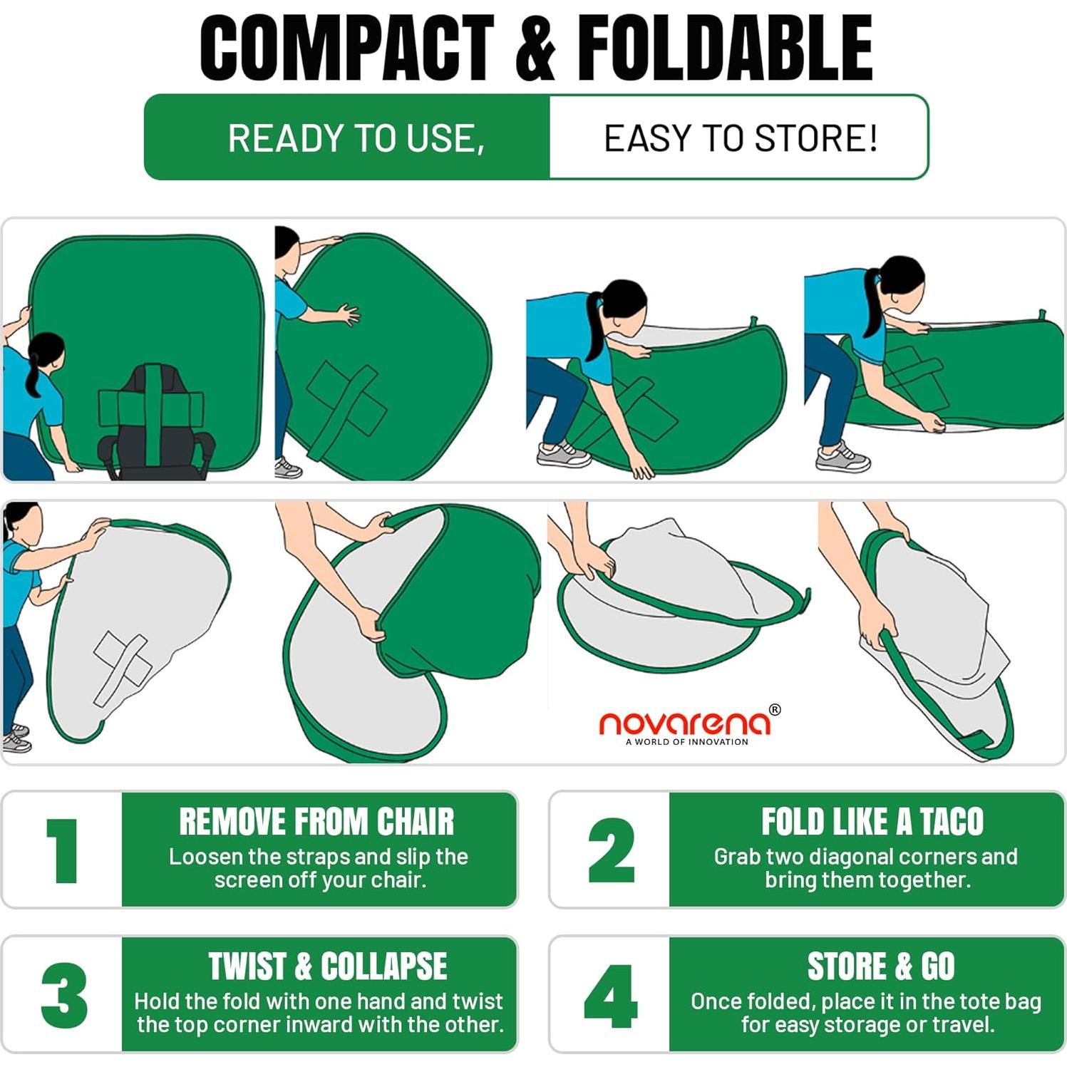 Kit de Pantalla Verde Chroma Key Novarena 1.52m Plegable