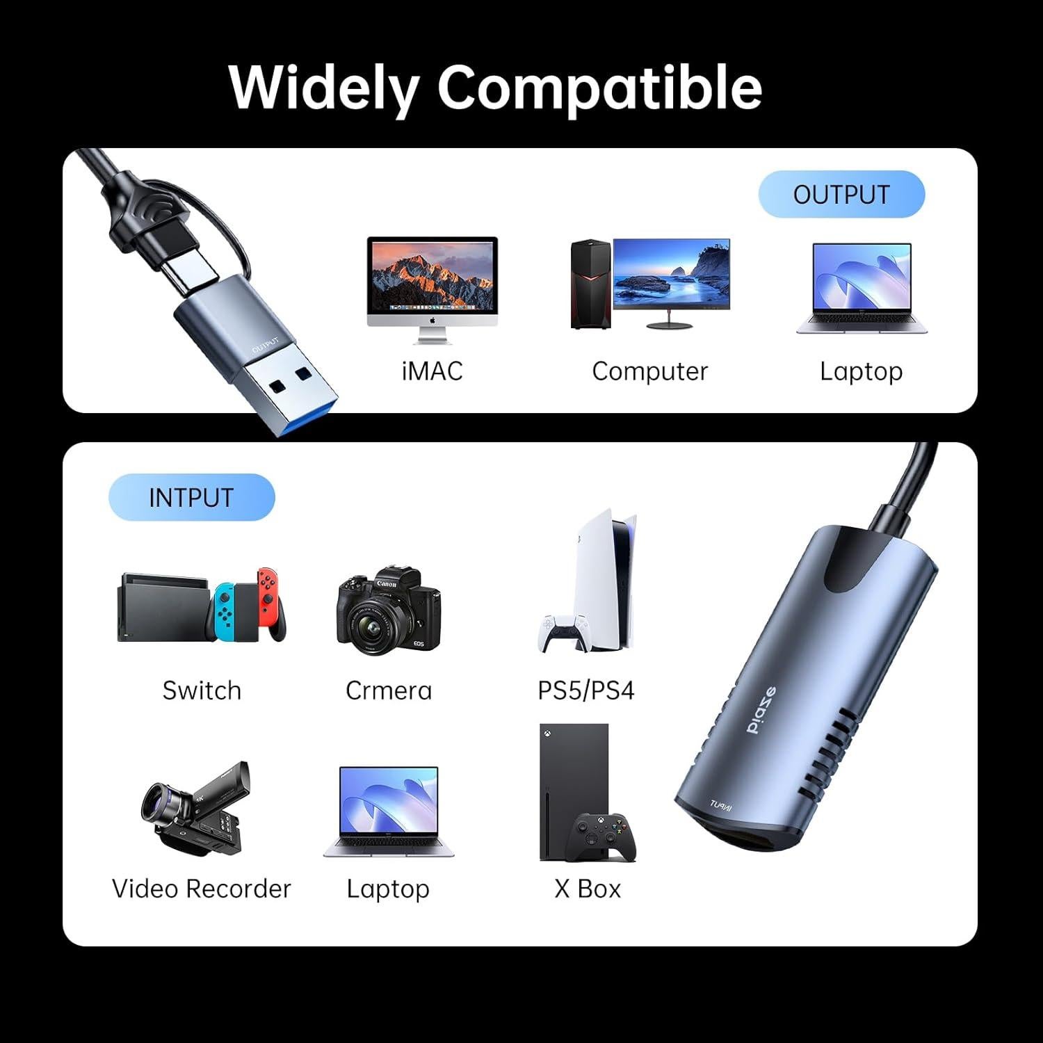 Tarjeta de Captura de Video Biaze 4K HDMI a USB 1080P 30FPS