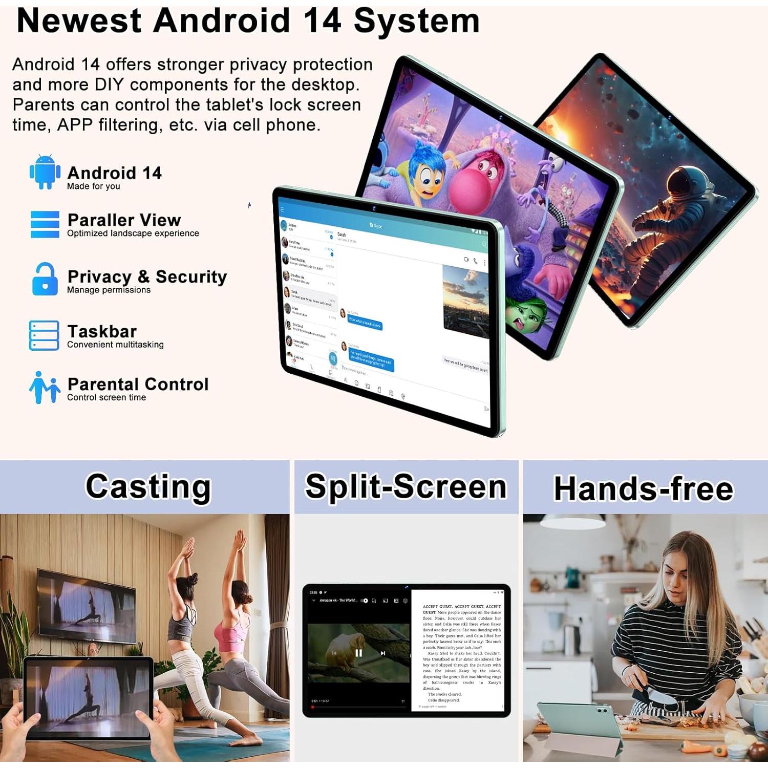 Tableta Android 14 JUEDUR R700 20GB RAM 128GB Verde