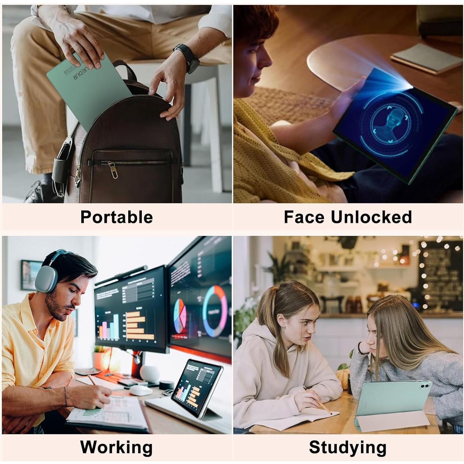 Tableta Android 14 JUEDUR R700 20GB RAM 128GB Verde