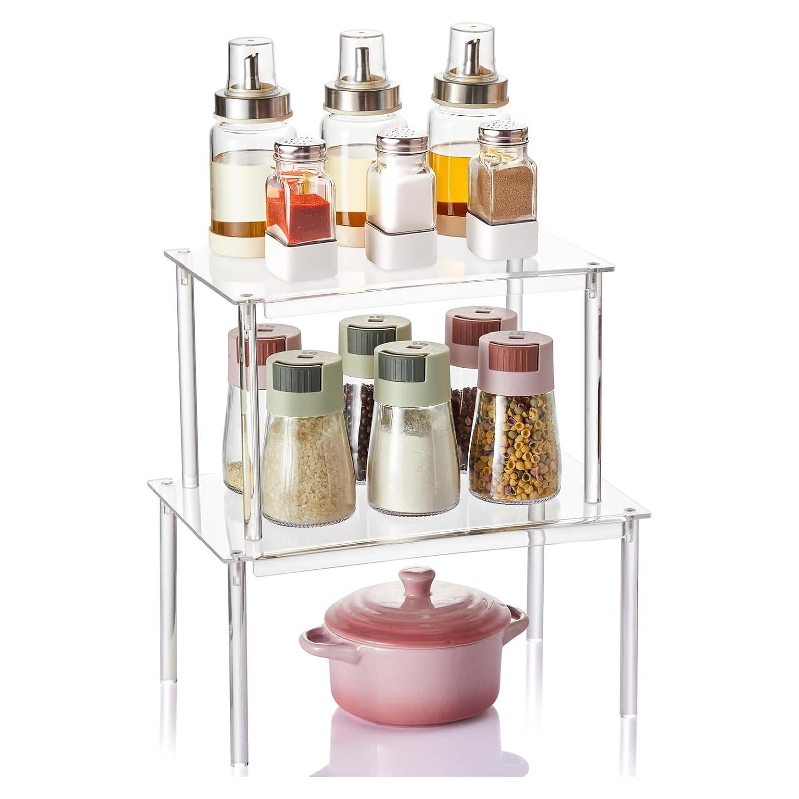 Organizador de Especias Nuoex Acrílico Transparente Juego de 2