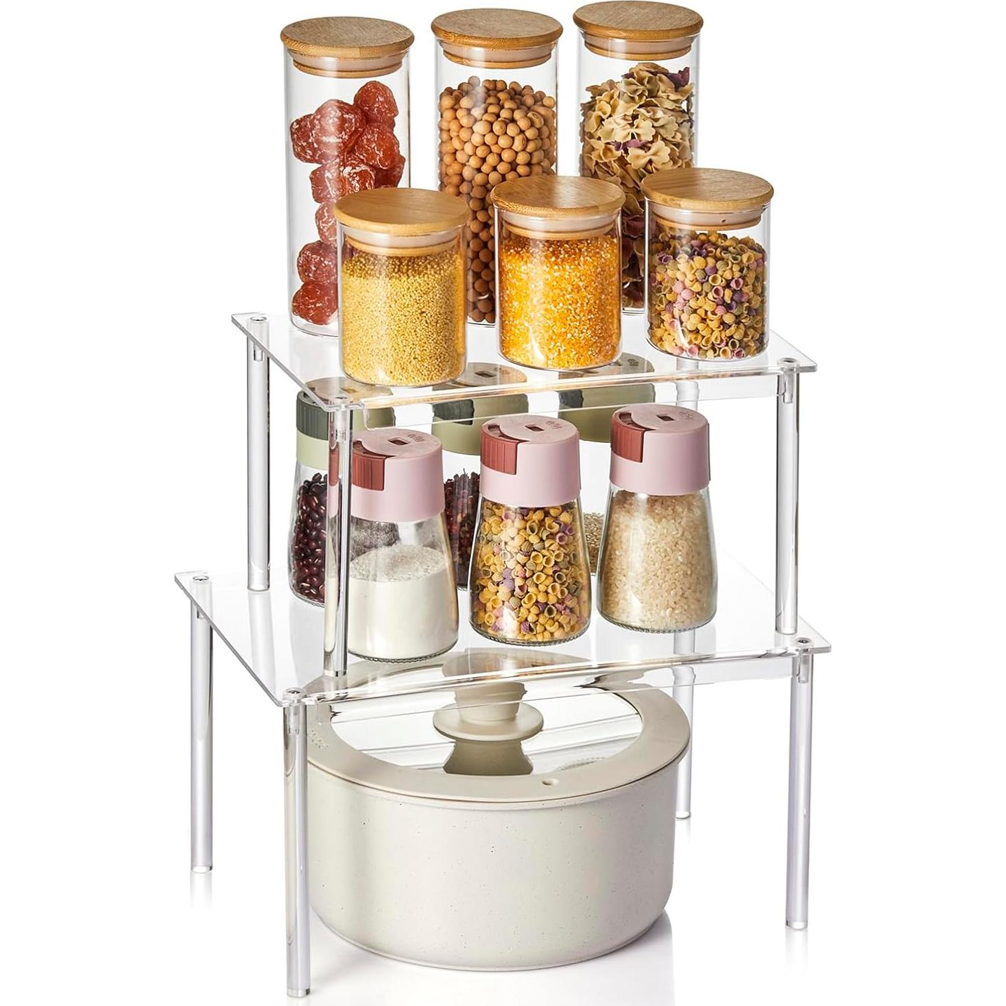 Organizador de Especias Nuoex Acrílico Transparente Juego de 2