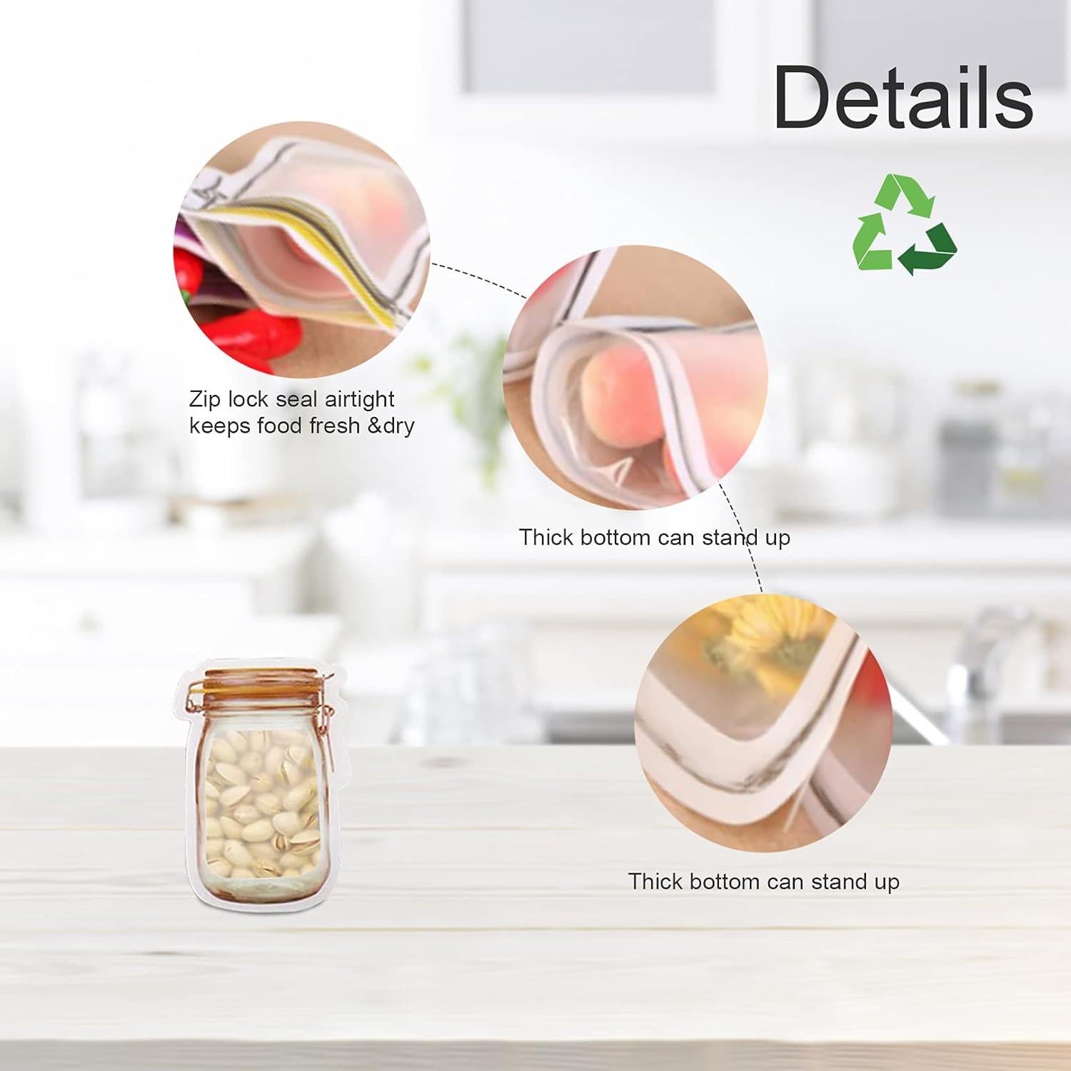 Bolsas Ziplock Reutilizables Enkrio 18Pcs 120ml para Alimentos