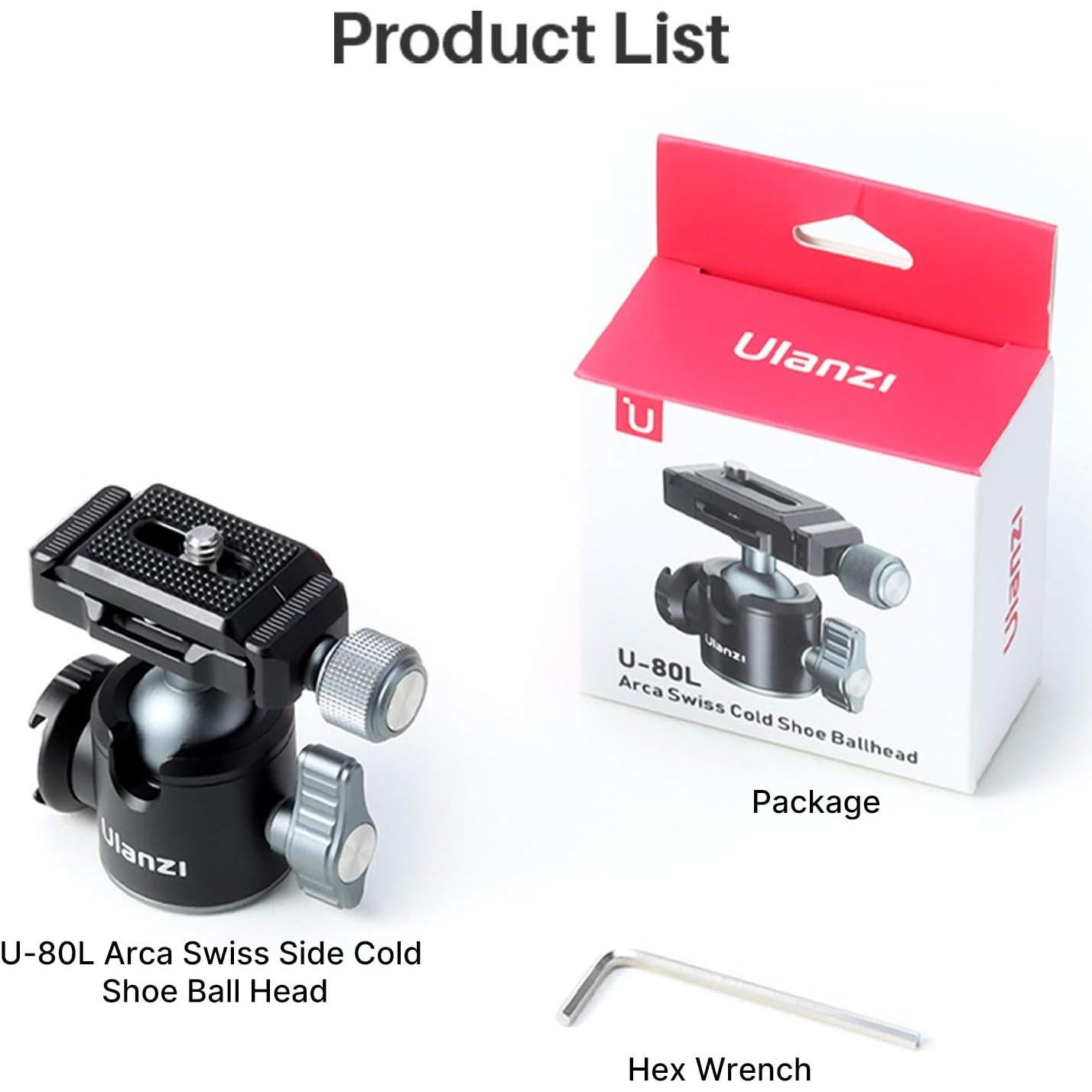 Montura de Cámara ULANZI U-80L con Cabeza de Bola 10kg