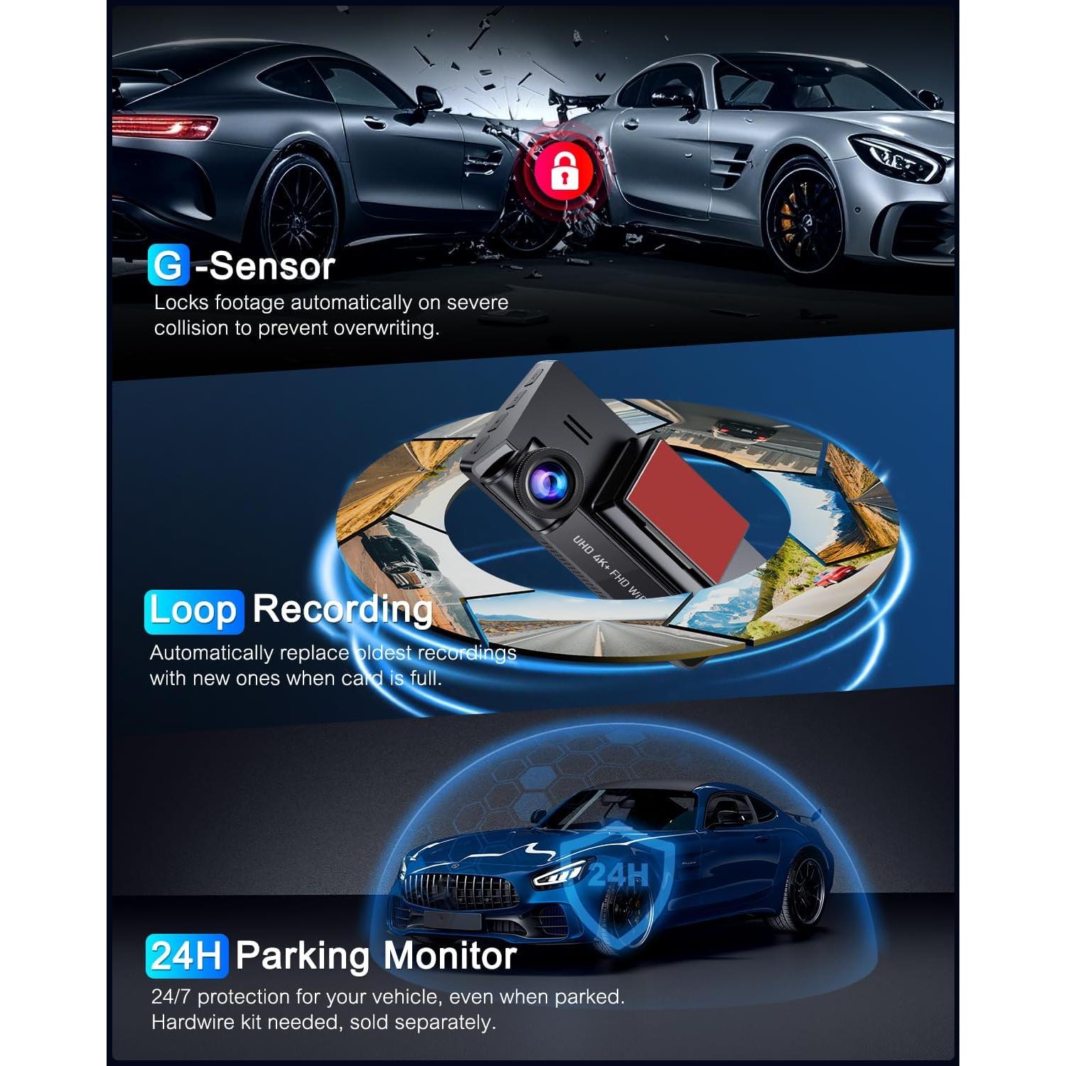 Cámara de tablero dual 4K POYBPCY con CPL y WiFi 5GHz