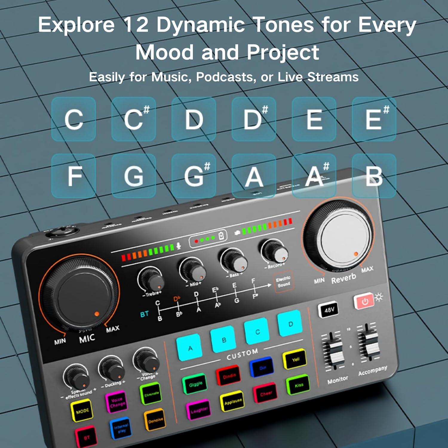 Mezclador de Audio HOSONGIN P300 - Interfaz USB con Efectos