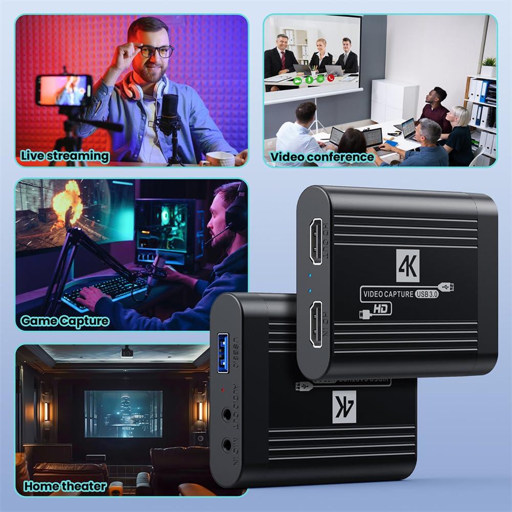 Tarjeta de Captura HDMI 4K 60fps Cablecc con Audio USB