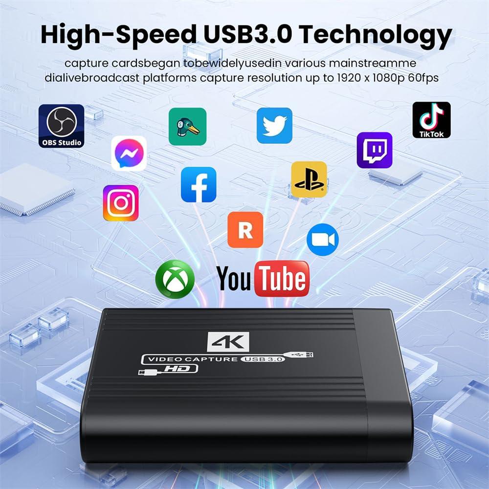 Tarjeta de Captura HDMI 4K 60fps Cablecc con Audio USB