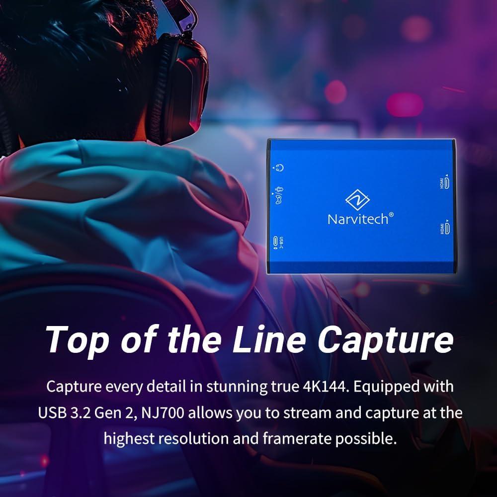 Tarjeta de Captura HDMI NARVITECH NJ700 4K144 Passthrough HDR