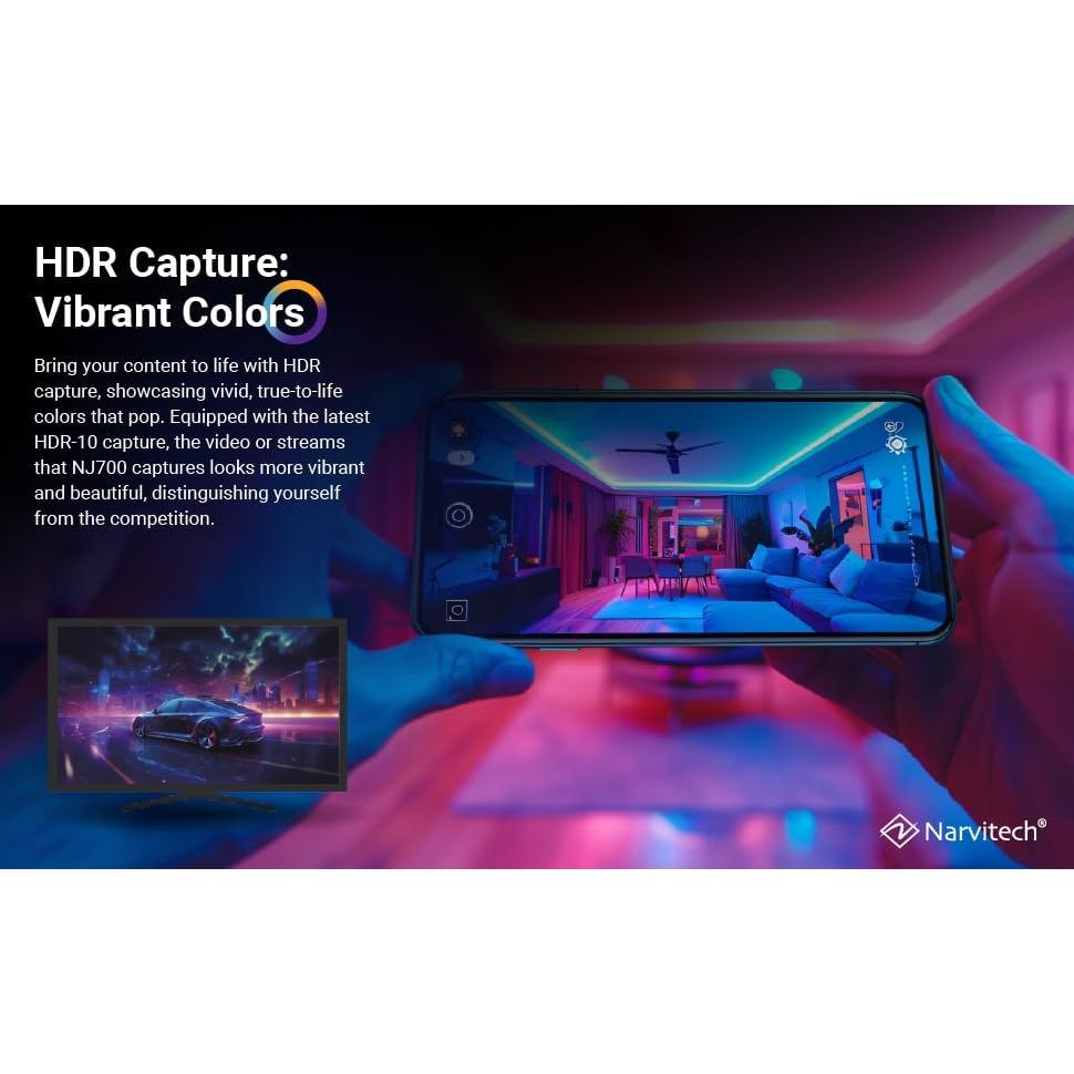 Tarjeta de Captura HDMI NARVITECH NJ700 4K144 Passthrough HDR