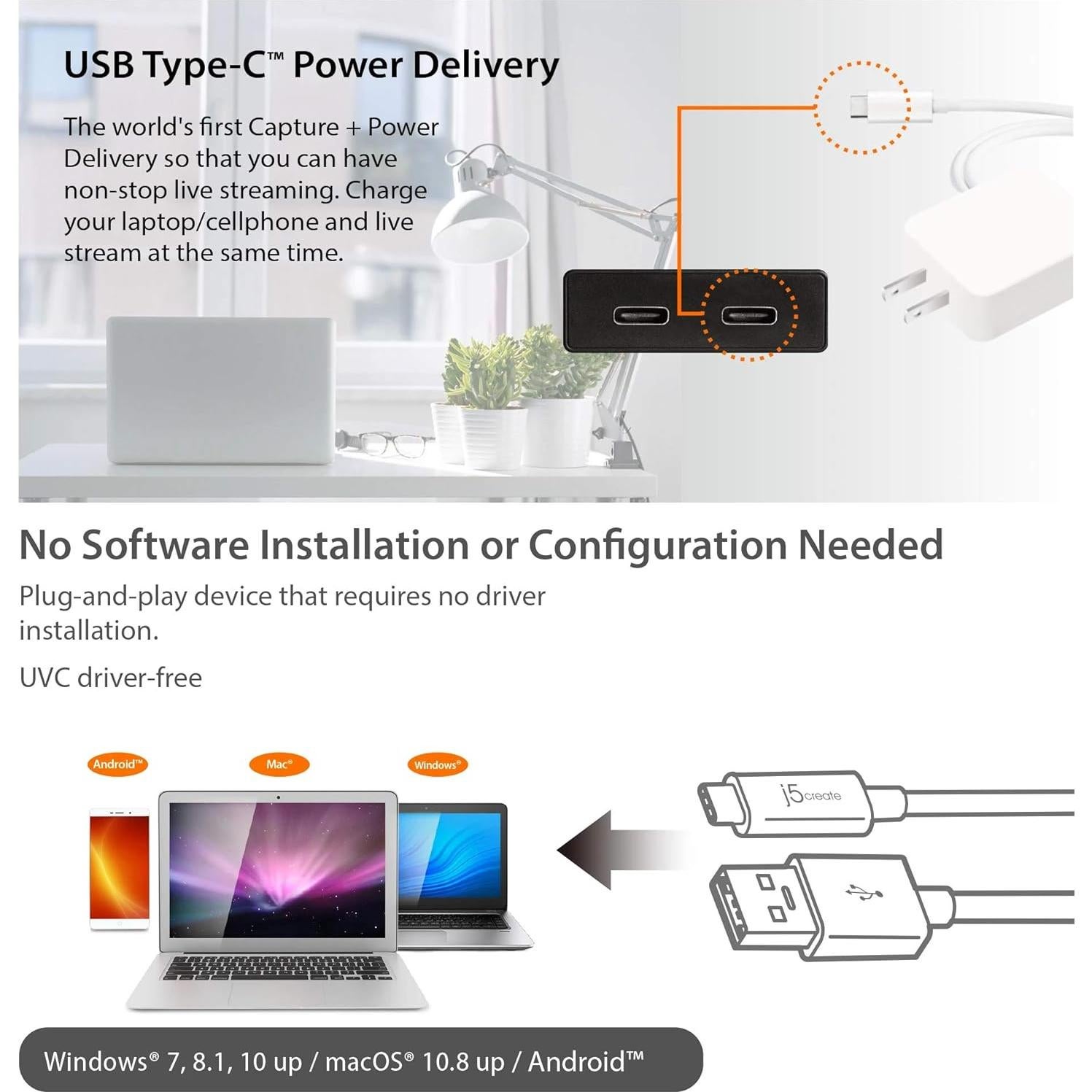 Captura de Video HDMI a USB-C j5create JVA02 1080p 60FPS