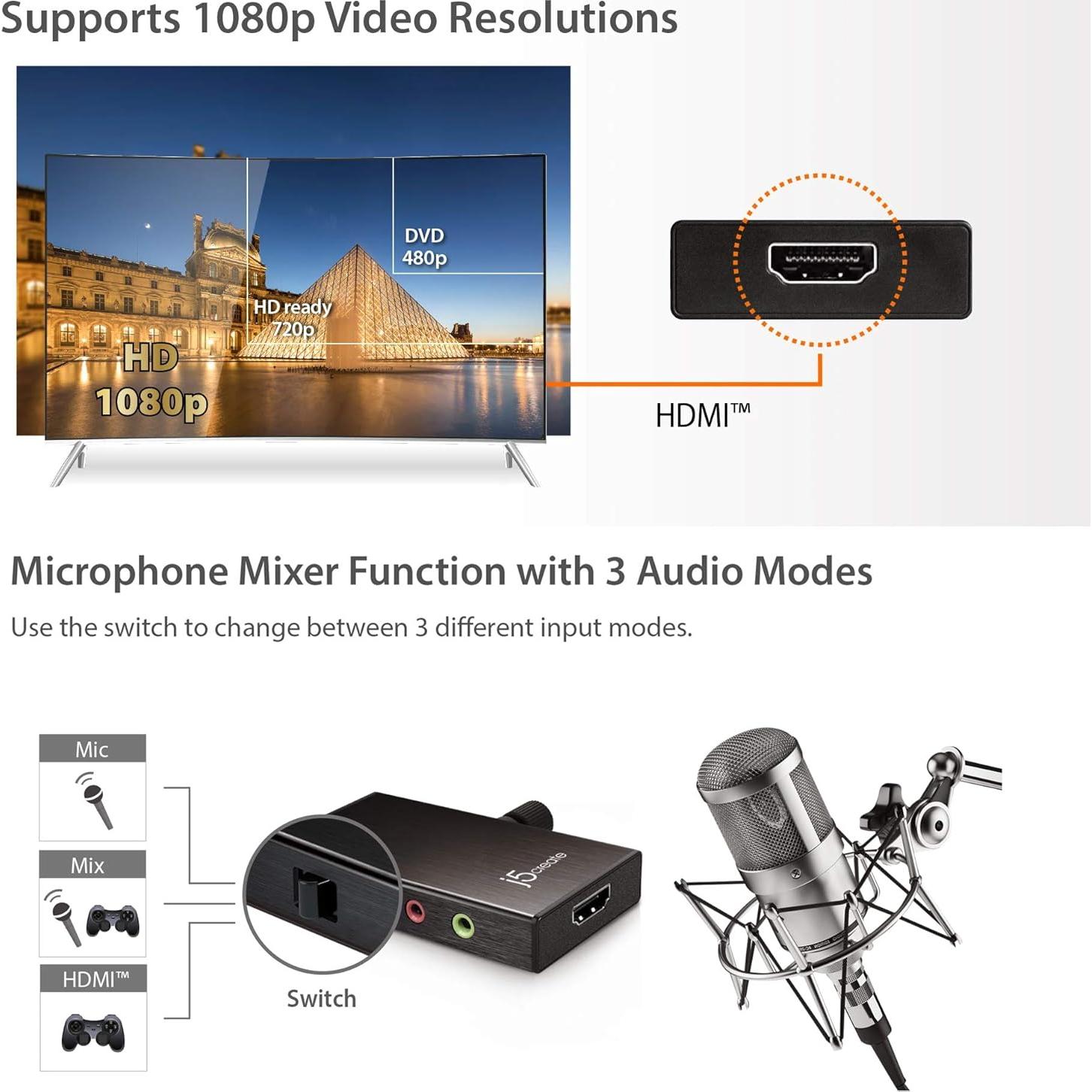 Captura de Video HDMI a USB-C j5create JVA02 1080p 60FPS