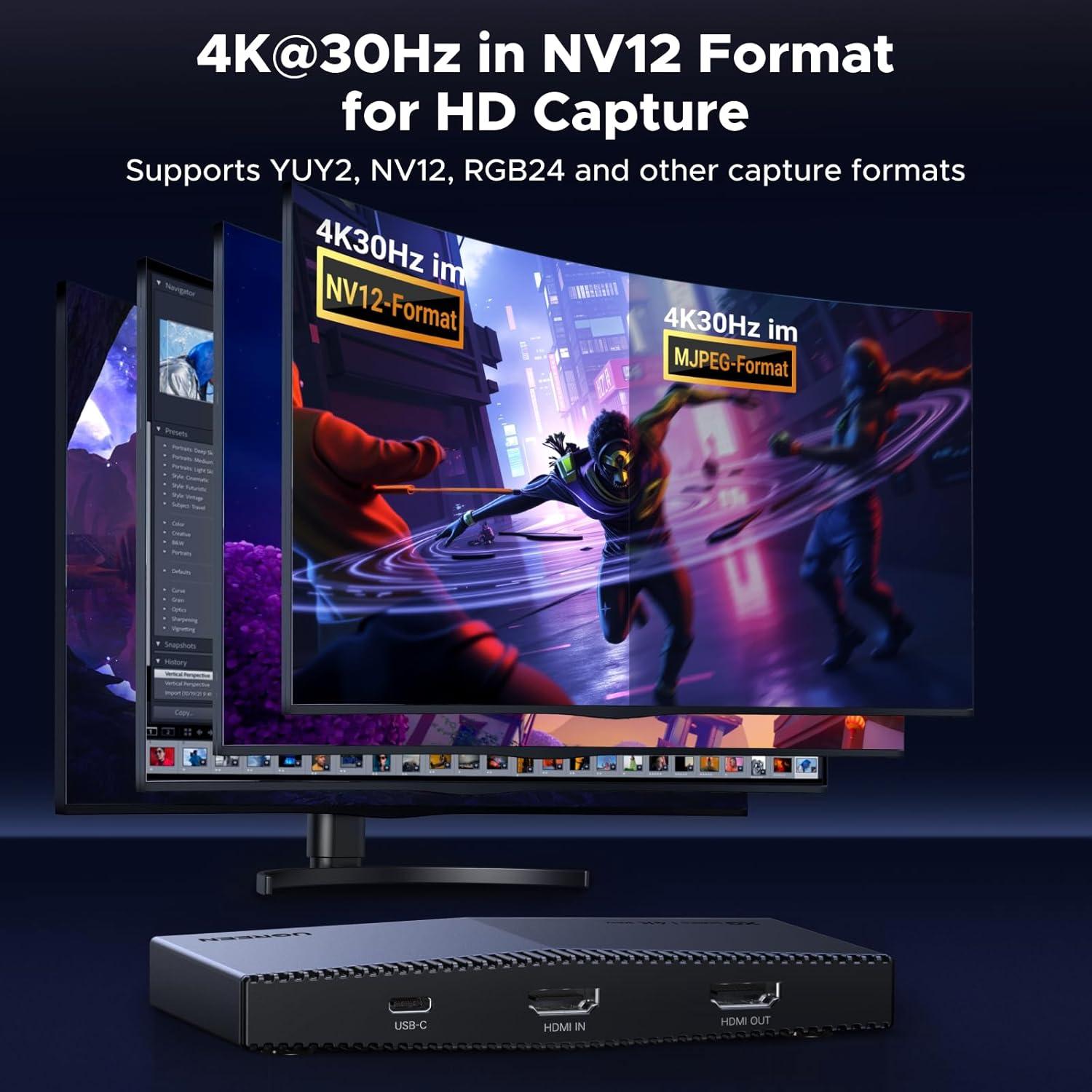 Tarjeta de Captura UGREEN 4K@30Hz HDMI USB 3.2 con FPGA