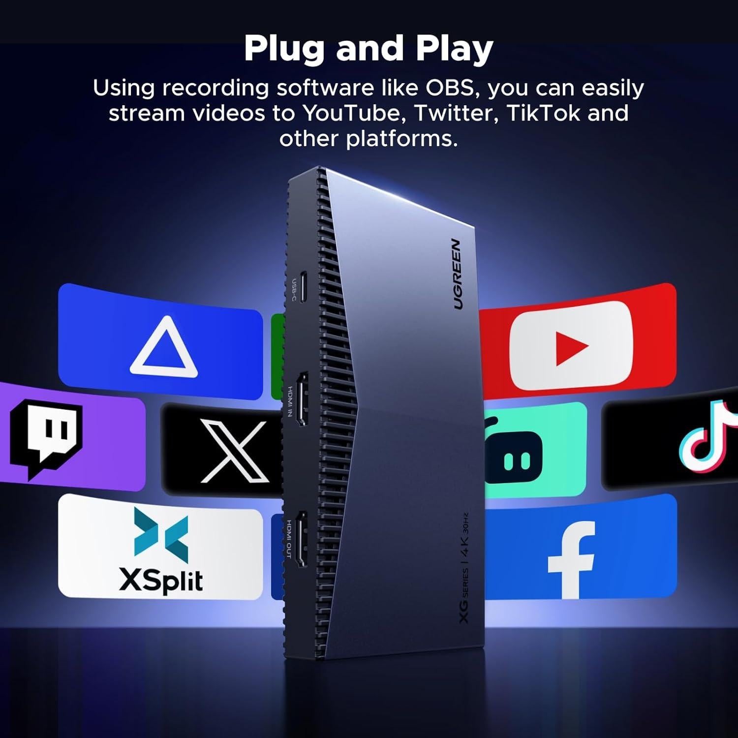 Tarjeta de Captura UGREEN 4K@30Hz HDMI USB 3.2 con FPGA