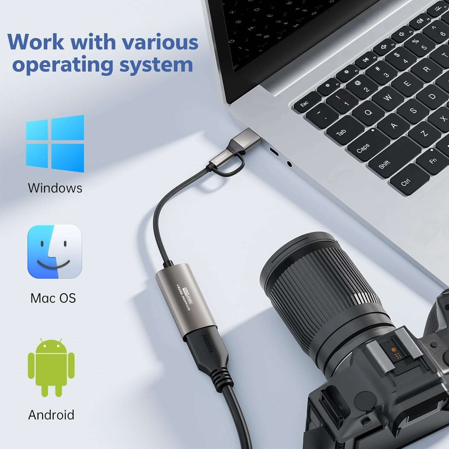 Tarjeta de Captura de Video AGFINEST HDMI a USB-C 4K 60FPS