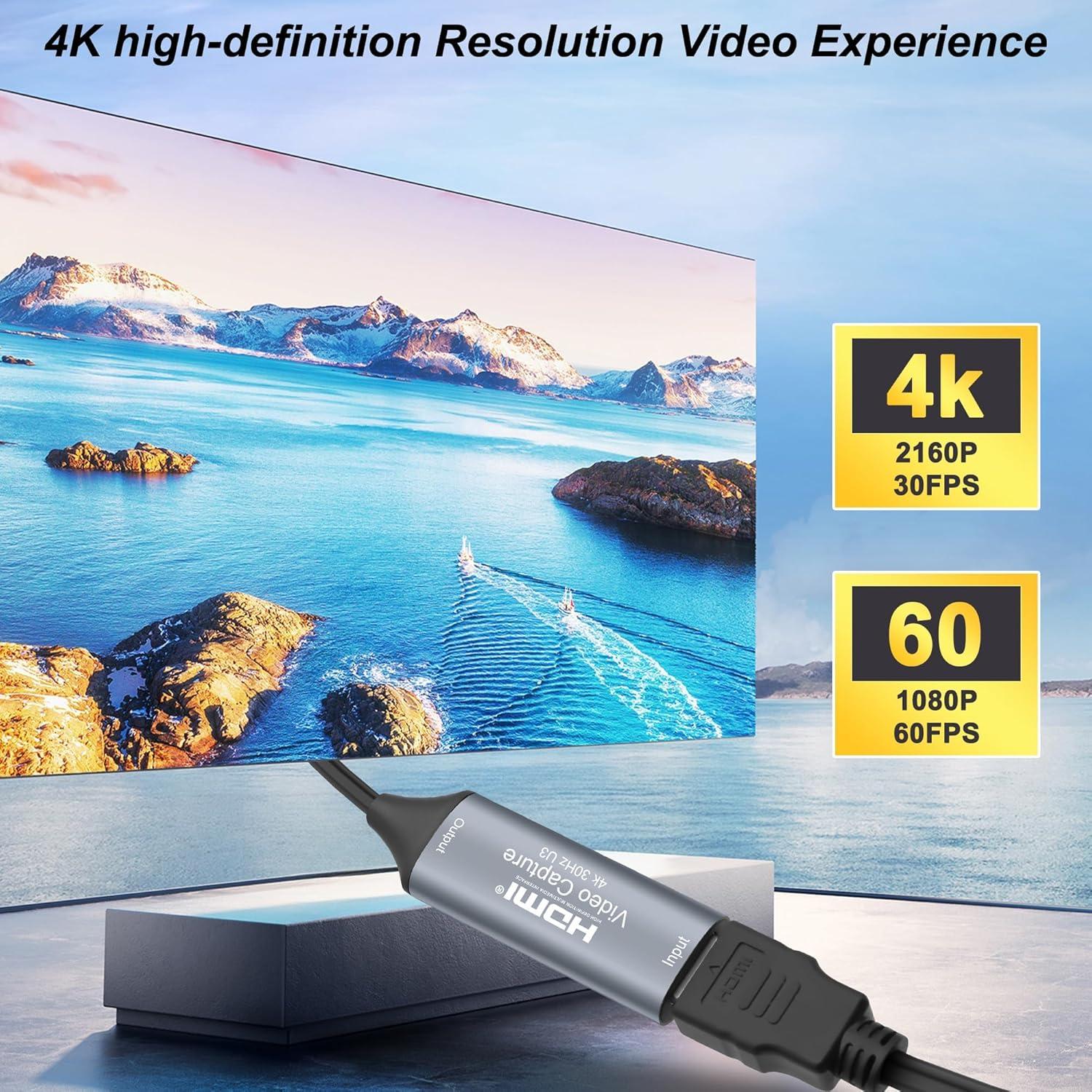 Tarjeta de Captura de Video 4K HDMI a USB XMSJSIY 1080p