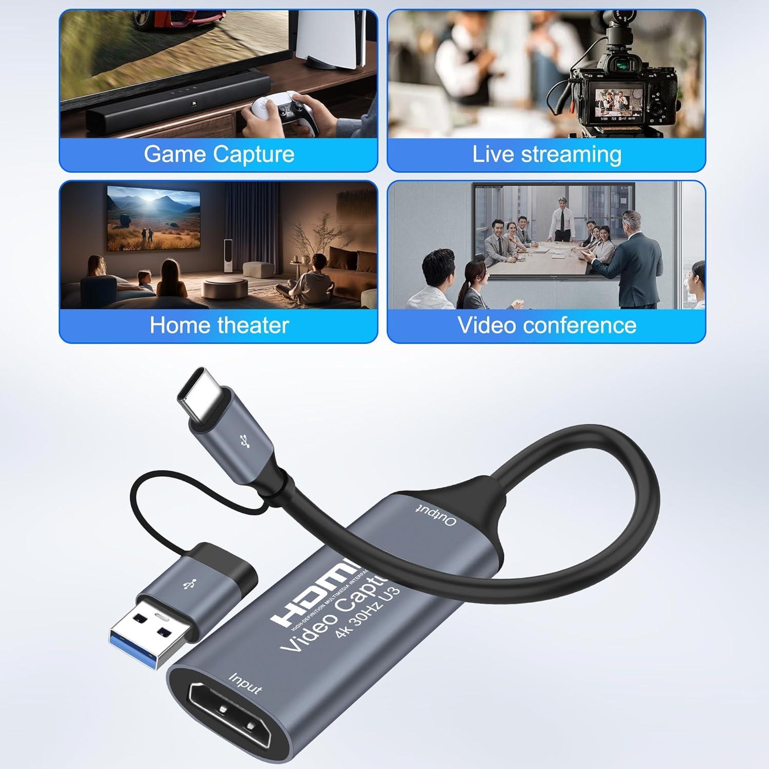 Tarjeta de Captura de Video 4K HDMI a USB XMSJSIY 1080p