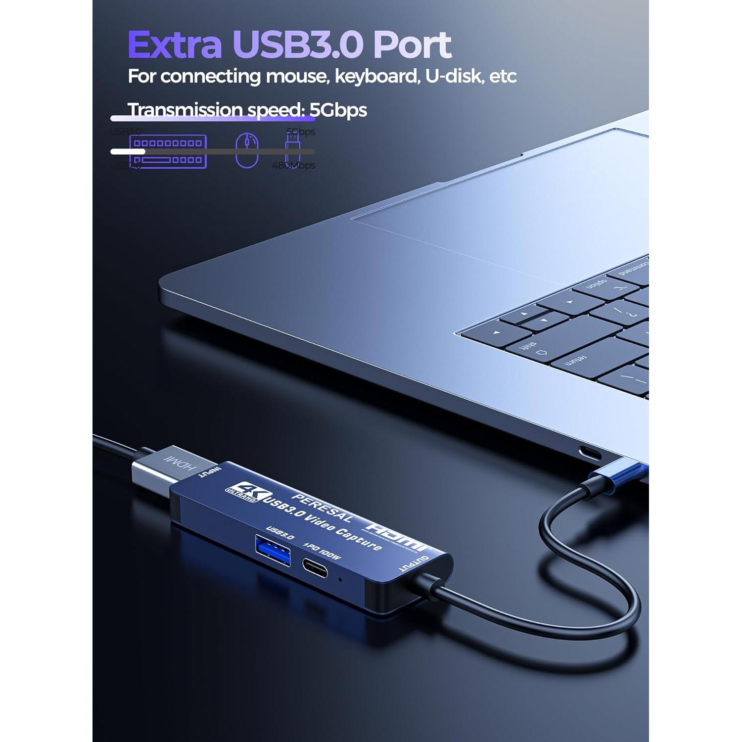 Tarjeta de Captura de Video 4K PERESAL C1-2 USB 3.0 HDMI