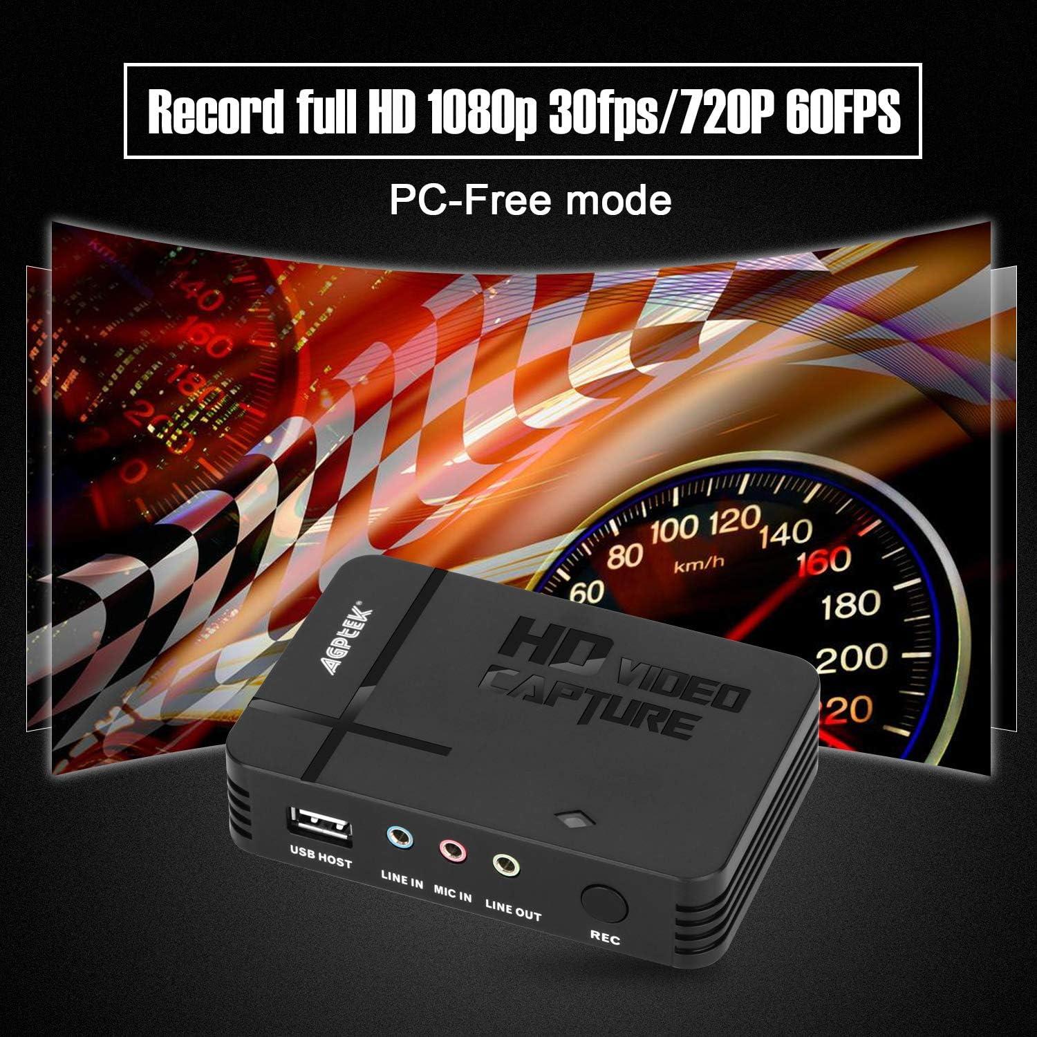 Grabador de Video HDMI AGPTEK VG0020-NCFBA 1080P con Mic-in
