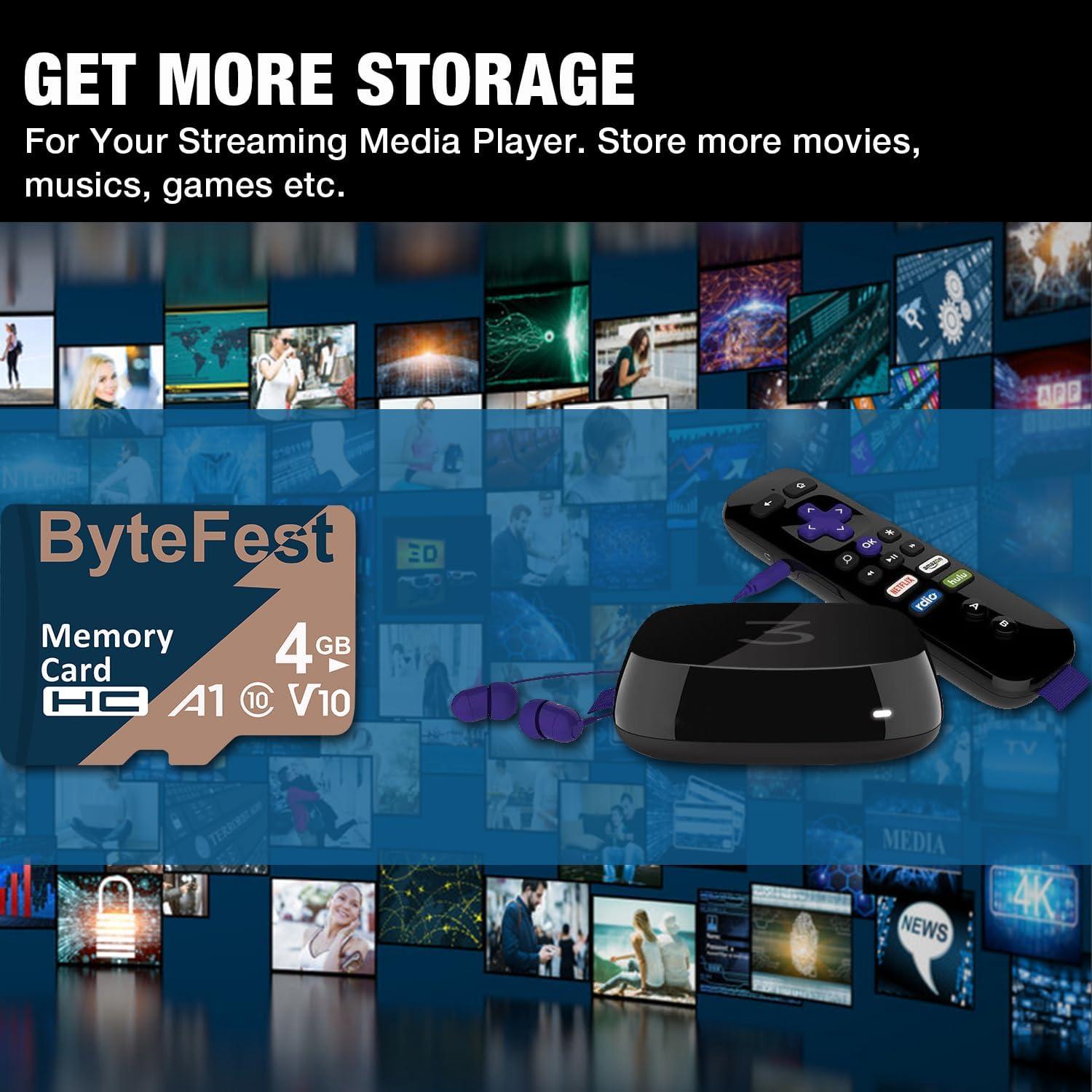 Paquete de 5 Tarjetas de Memoria 4GB ByteFest Clase 10