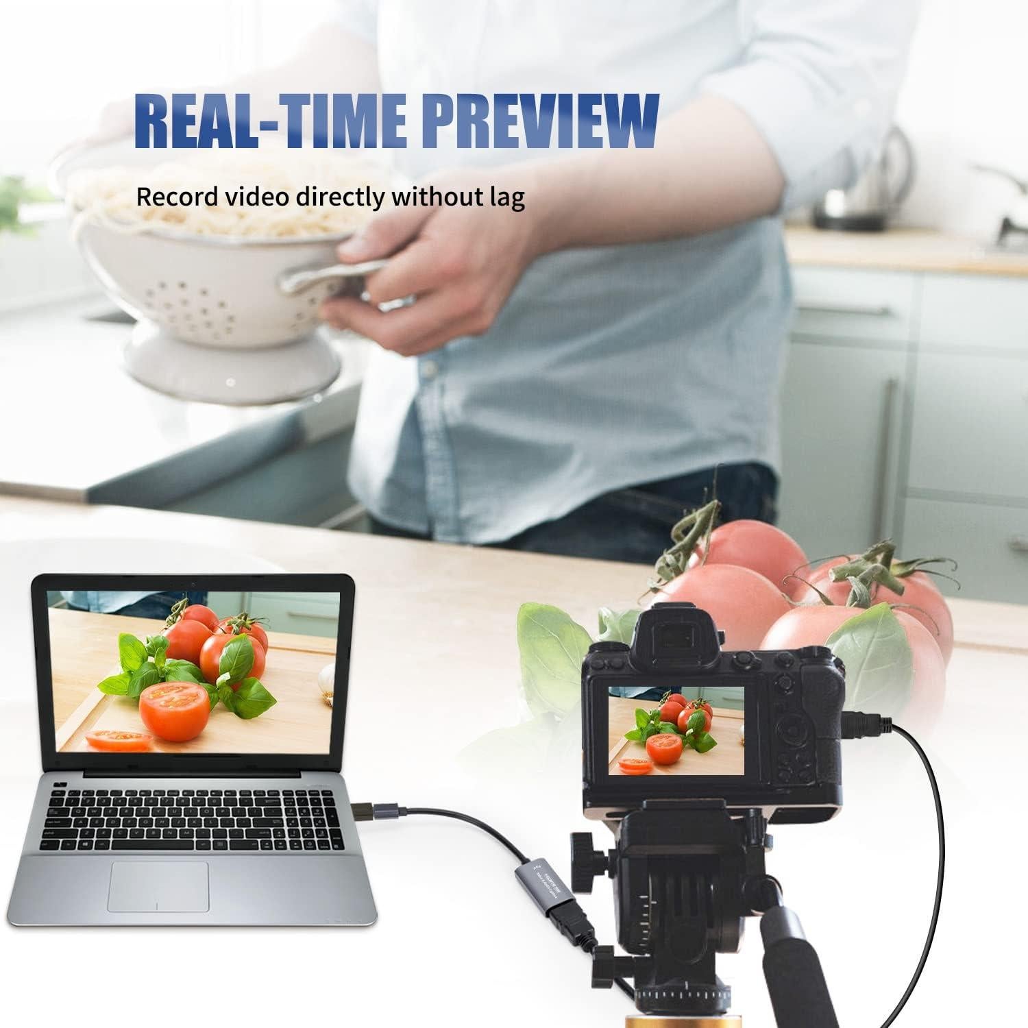 Cable USB-C a HDMI 4K 2m y Tarjeta de Captura 1080P Guermok