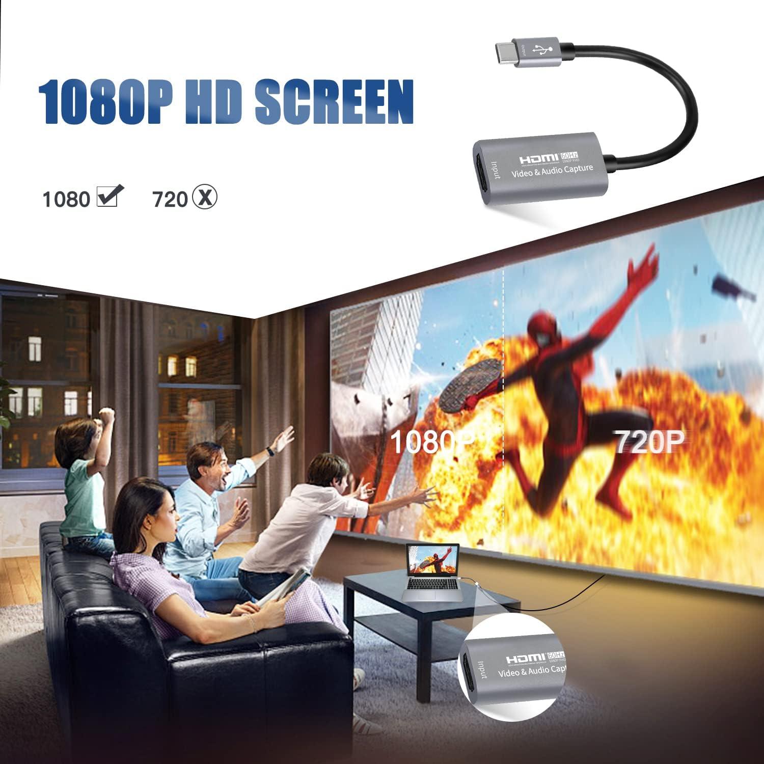 Cable USB-C a HDMI 4K 2m y Tarjeta de Captura 1080P Guermok