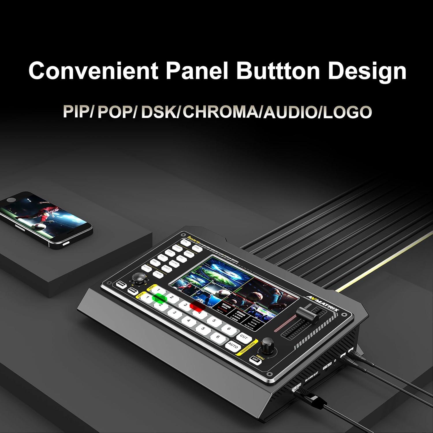 Mezclador de Video AVMATRIX Shark S6 6CH HDMI/SDI 2.44kg