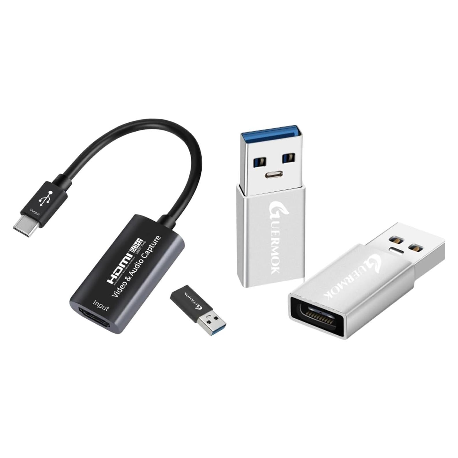Tarjeta de Captura de Video Guermok 4K HDMI a USB C - Paquete de 2