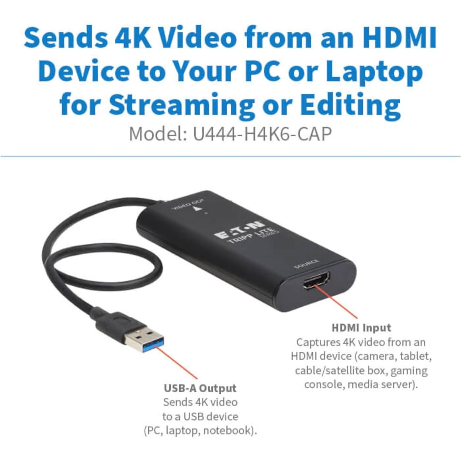 Tarjeta de Captura de Video 4K Tripp Lite U444-H4K6-CAP HDMI a USB