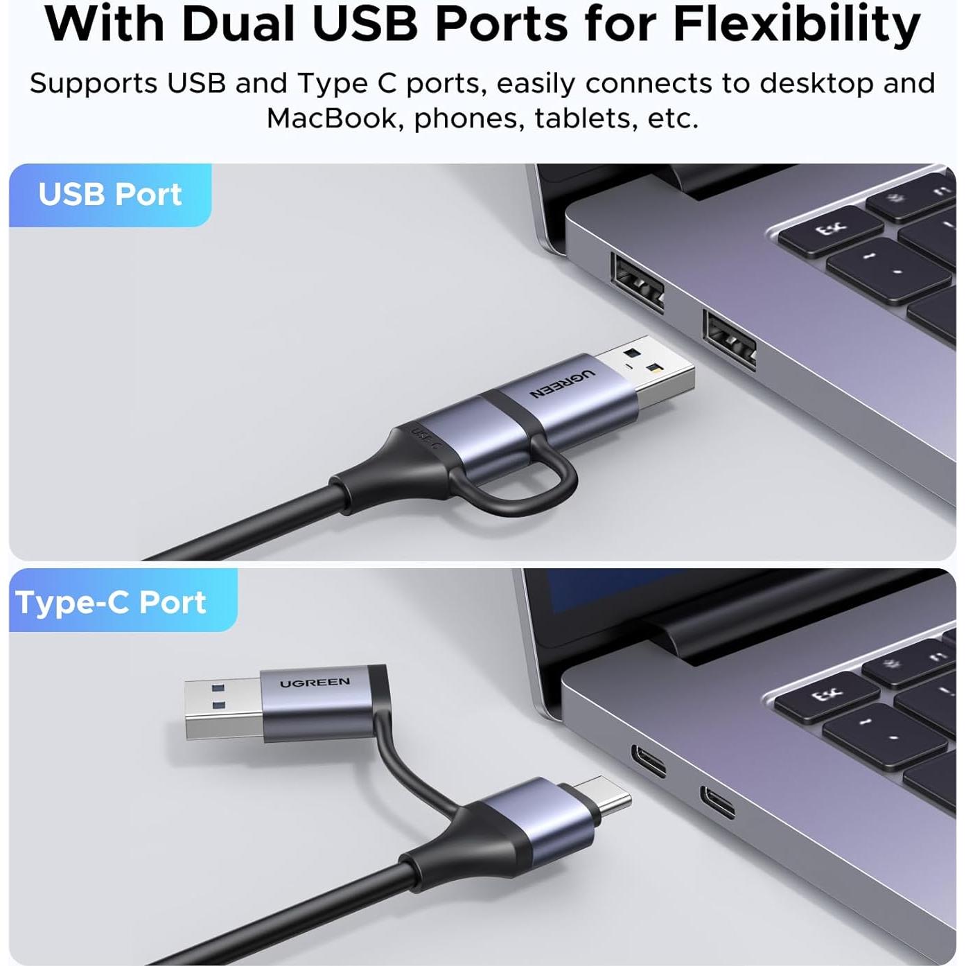 Tarjeta de Captura de Video UGREEN 2K 30FPS USB 3.0 con Cable Micro HDMI