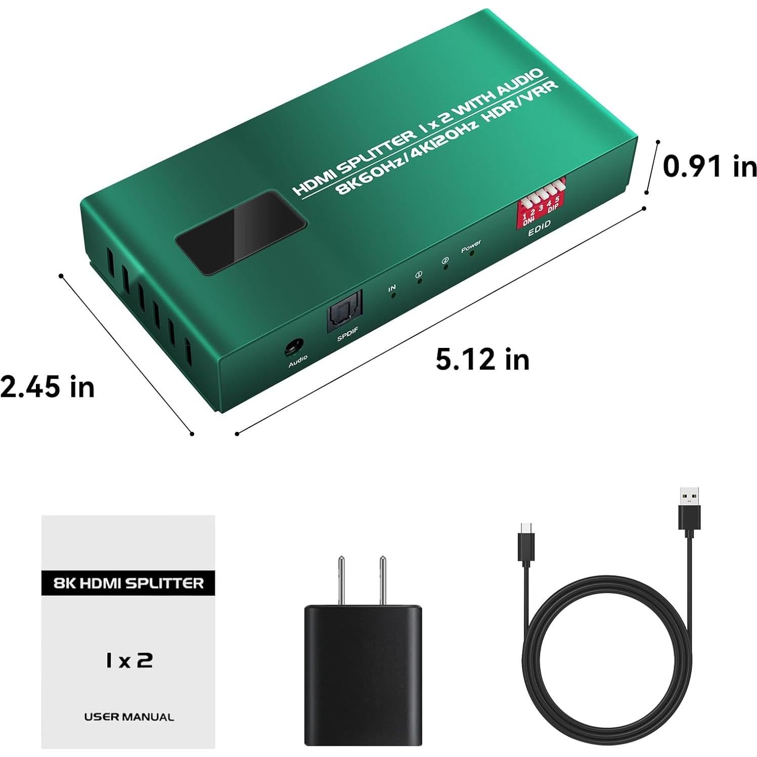 Divisor HDMI 1 en 2 Salidas 4K 120Hz Daoistek