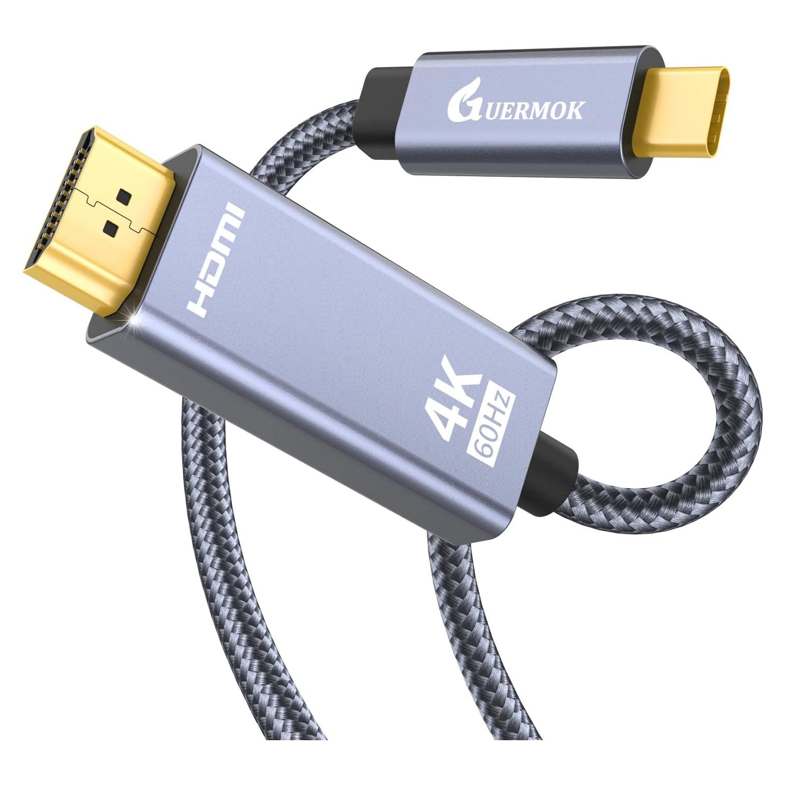 Cable USB-C a HDMI 4K 2m Guermok - Compatible con Laptops