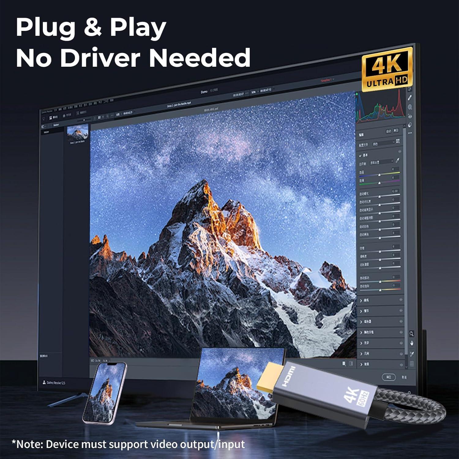 Cable USB-C a HDMI 4K 2m Guermok - Compatible con Laptops