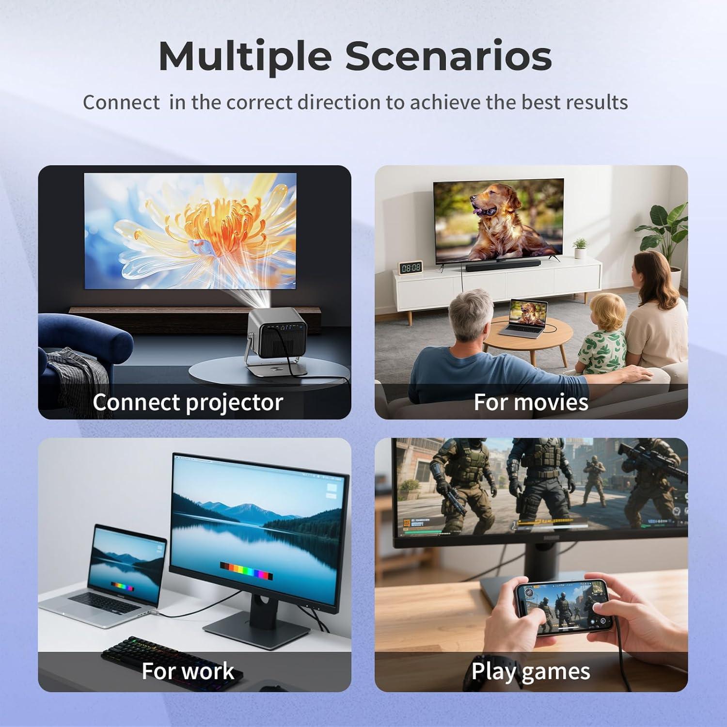 Cable USB-C a HDMI 4K 2m Guermok - Compatible con Laptops