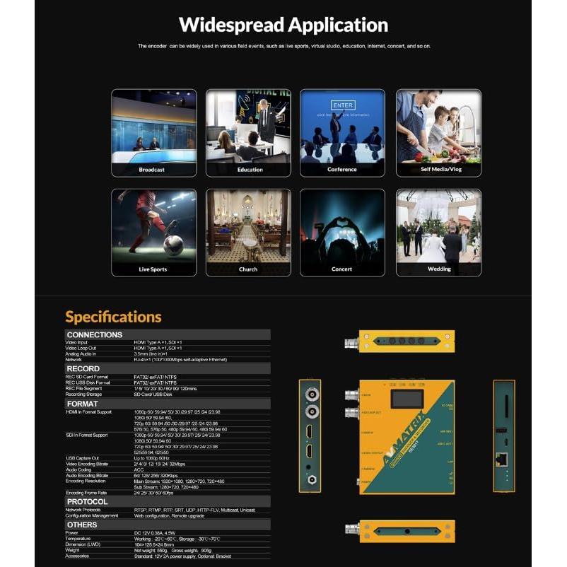 Codificador Grabador Streaming LILLIPUT SE2017 1080p HDMI SDI