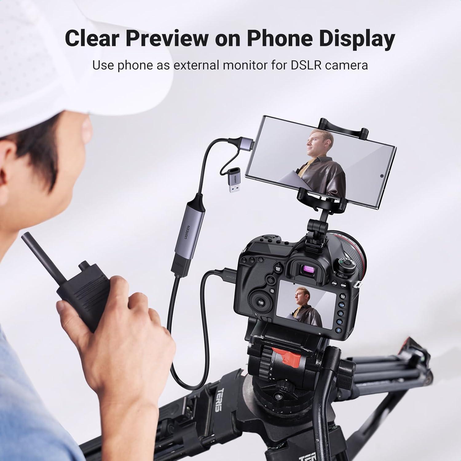 Tarjeta de Captura UGREEN 2K 30Hz USB-C a USB-A/C HDMI