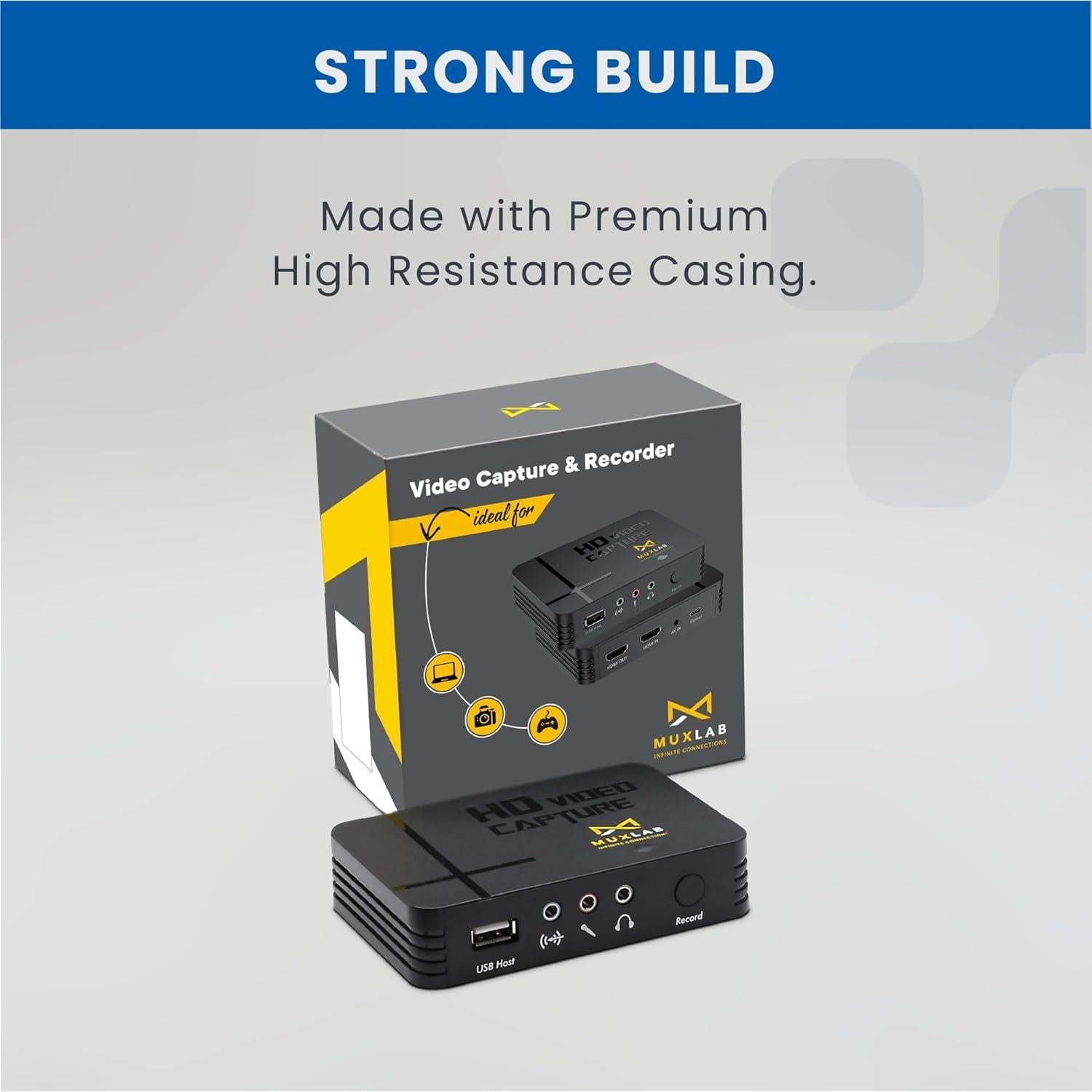 Grabador de Video HDMI a USB MuxLab 1080P 60FPS Portátil