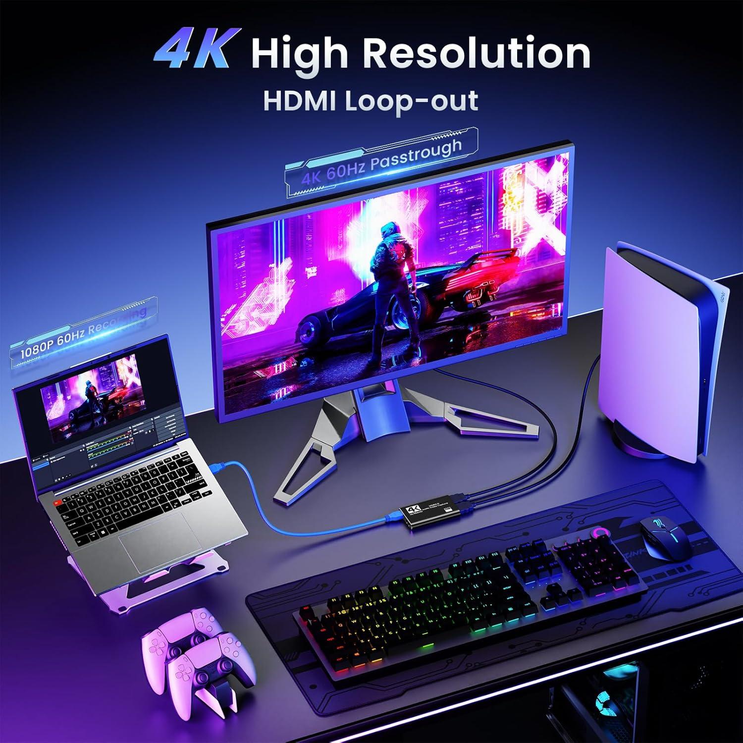 Tarjeta de Captura HDMI Papeaso 1080P 60FPS USB 3.0