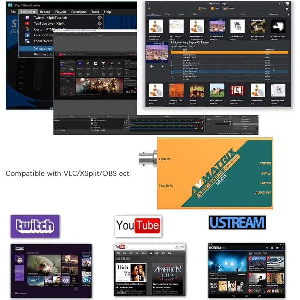 Tarjeta de Captura AVMATRIX UC2018 HDMI/SDI 1080P 60FPS