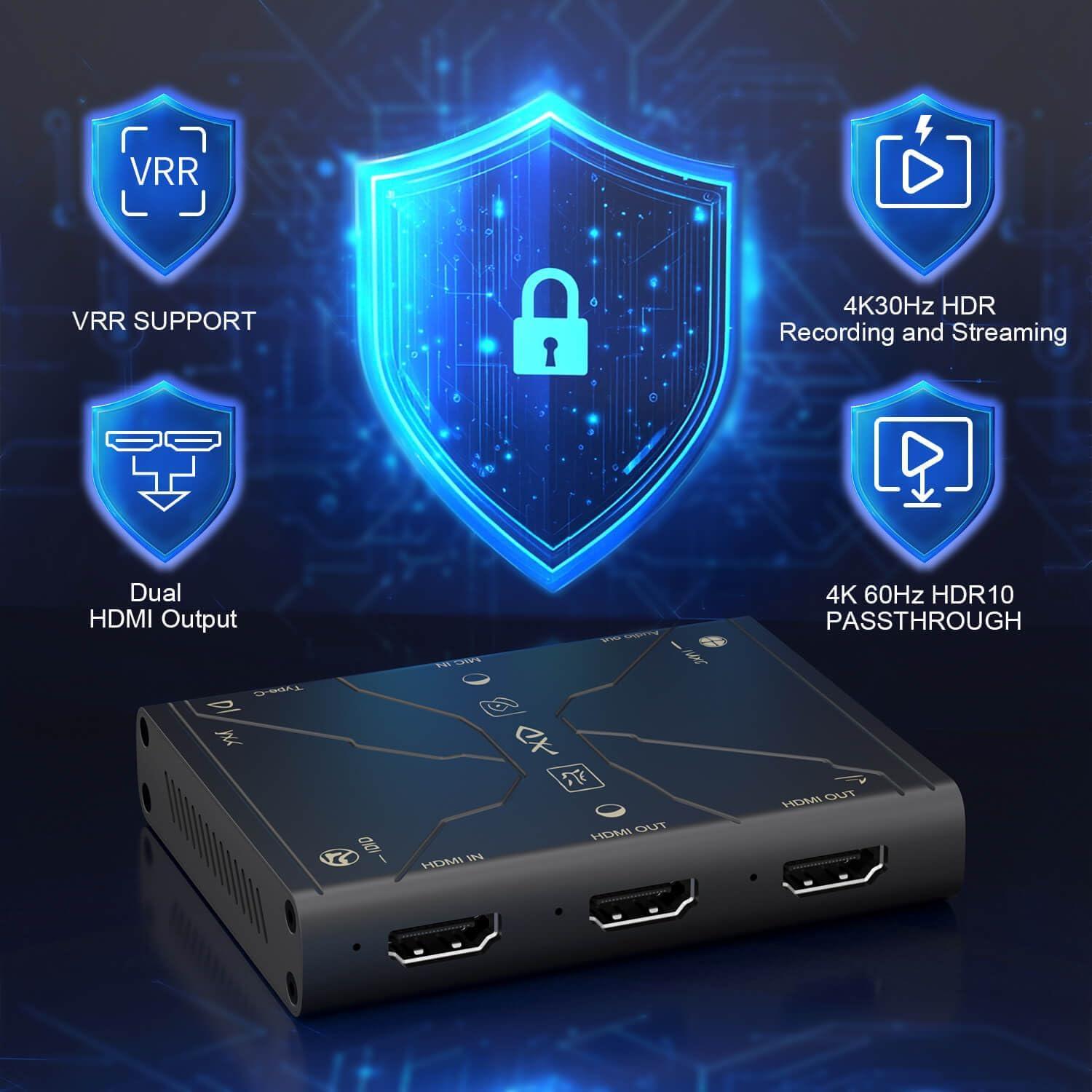 Tarjeta de Captura Gamorek HD4 4K 30FPS HDR10 HDMI